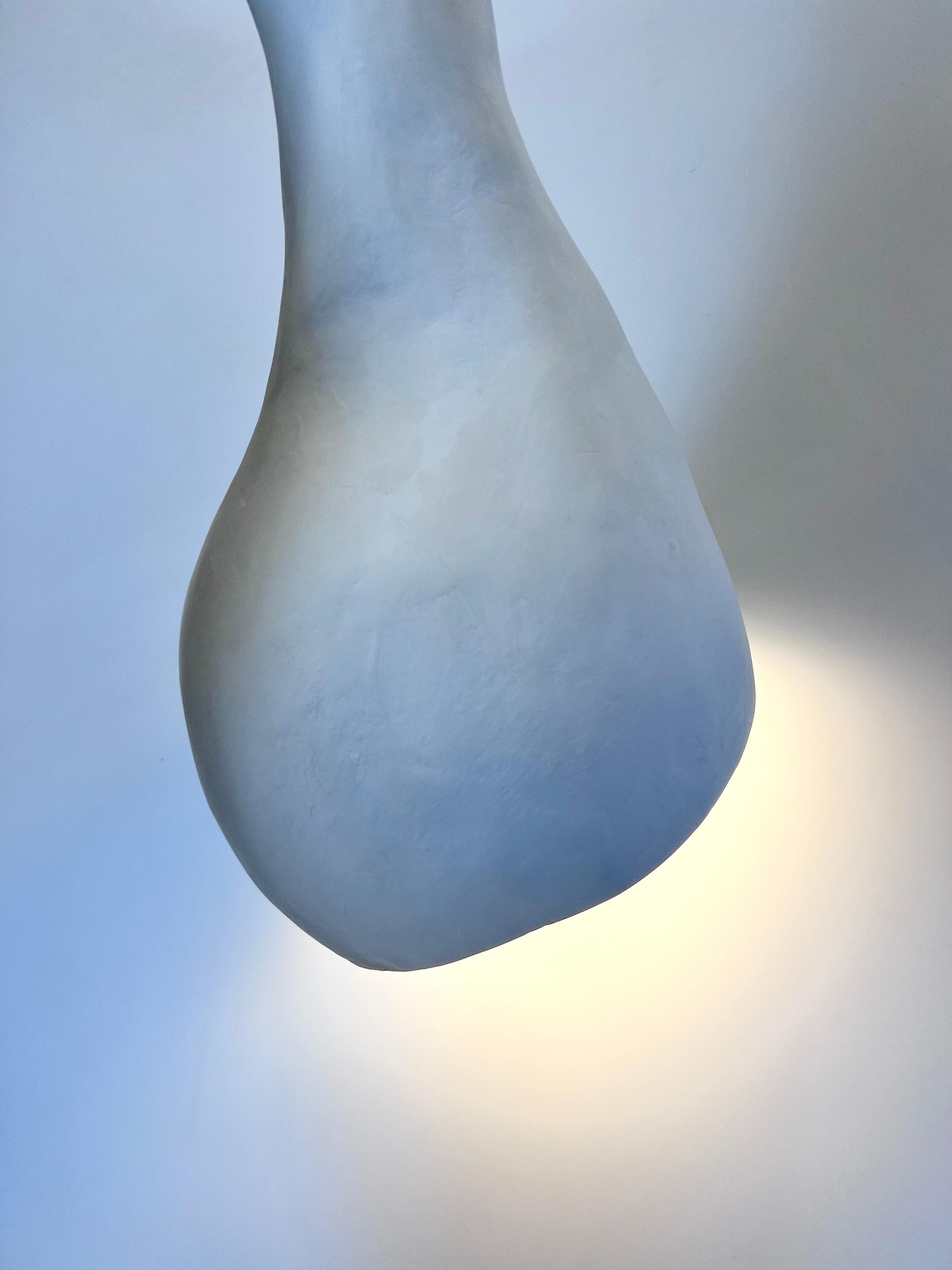 Contemporary Biomorphic Floor Lamp N.5 by Studio Chora, Standing Light, White Stone, In Stock For Sale