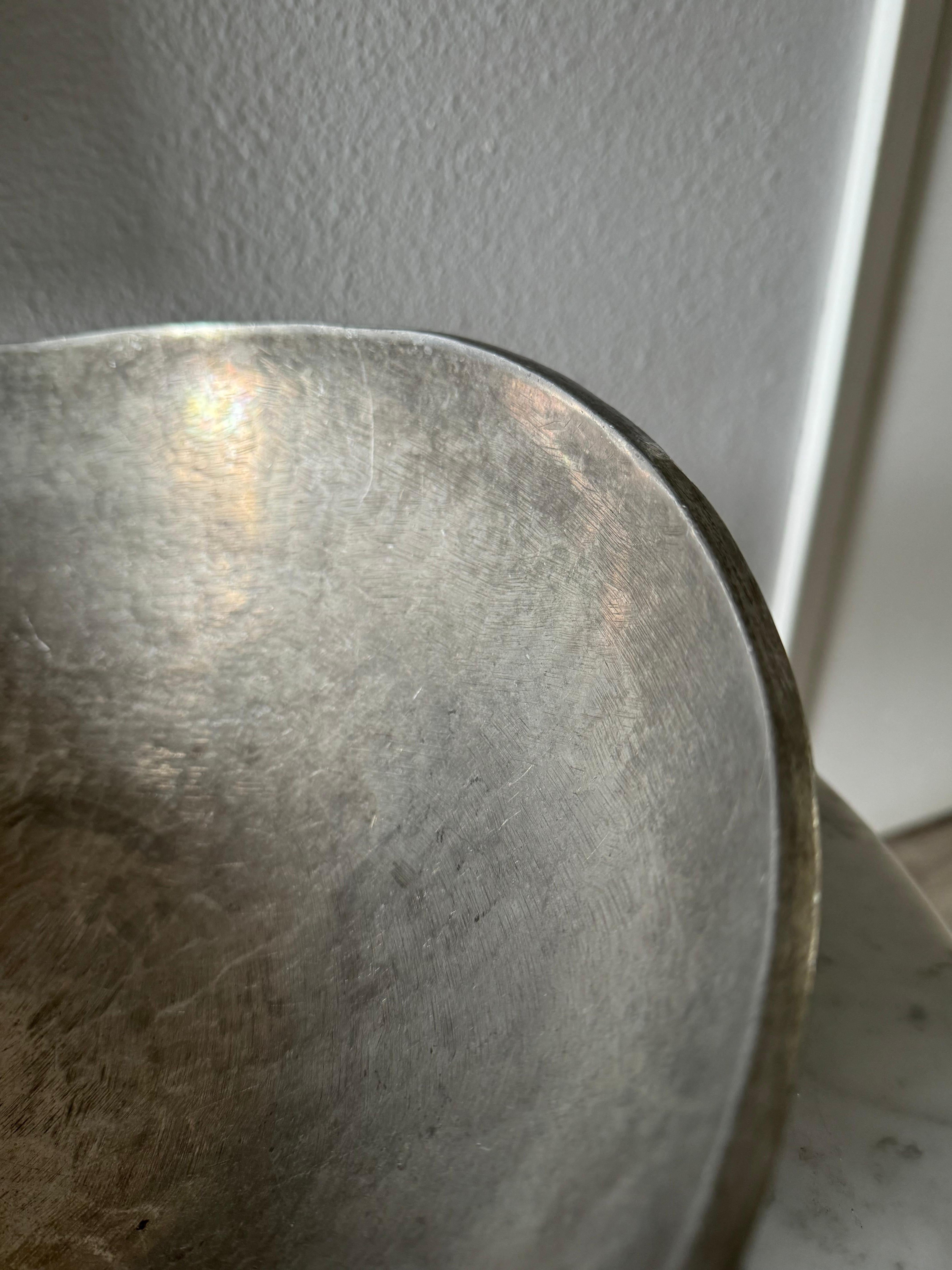 Aluminum Biomorphic Footed Bowl By Bruce Fox, USA Circa 1970s For Sale