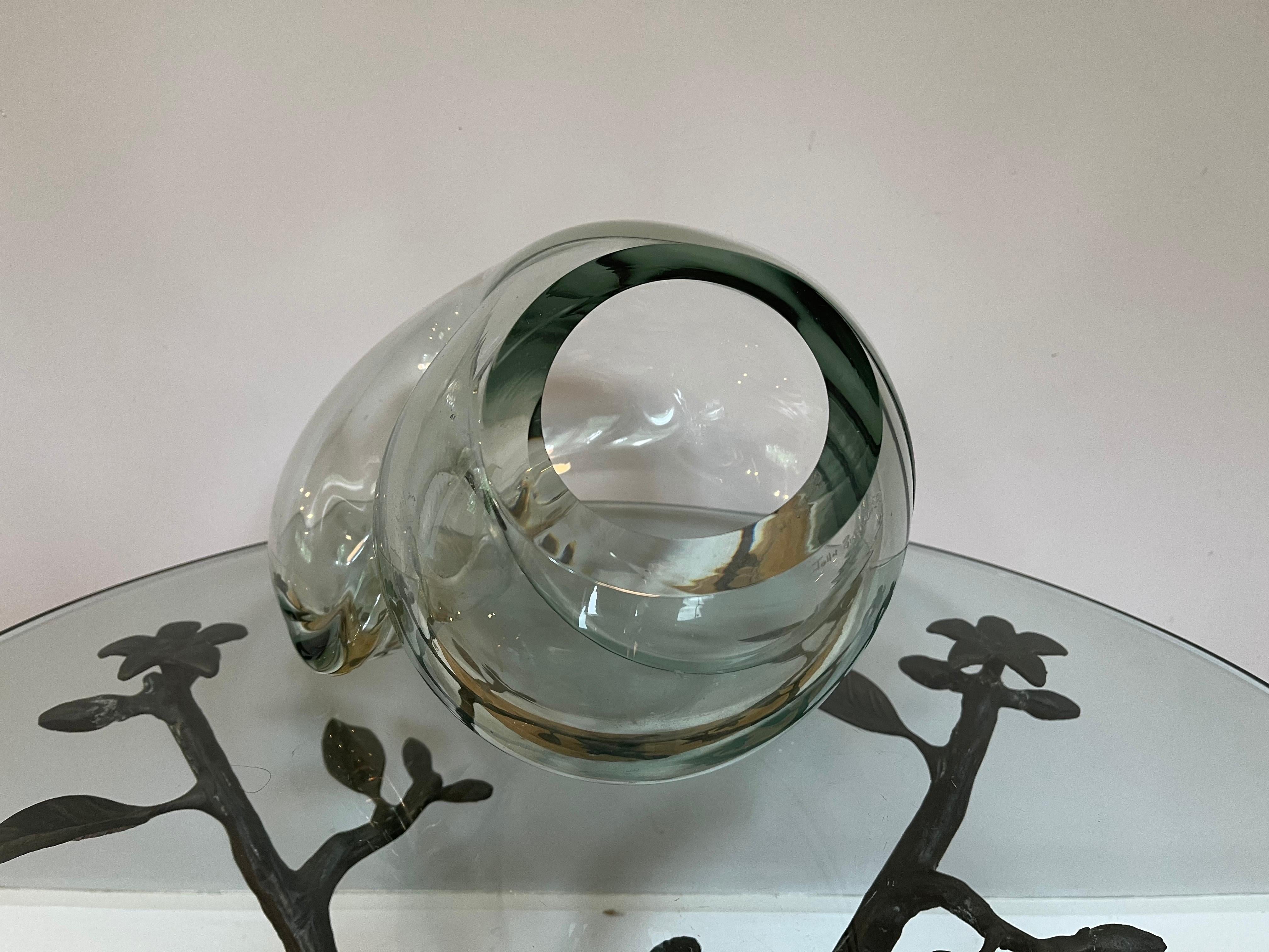Biomorphic Glass Sculpture by John Bingham, Signed 7