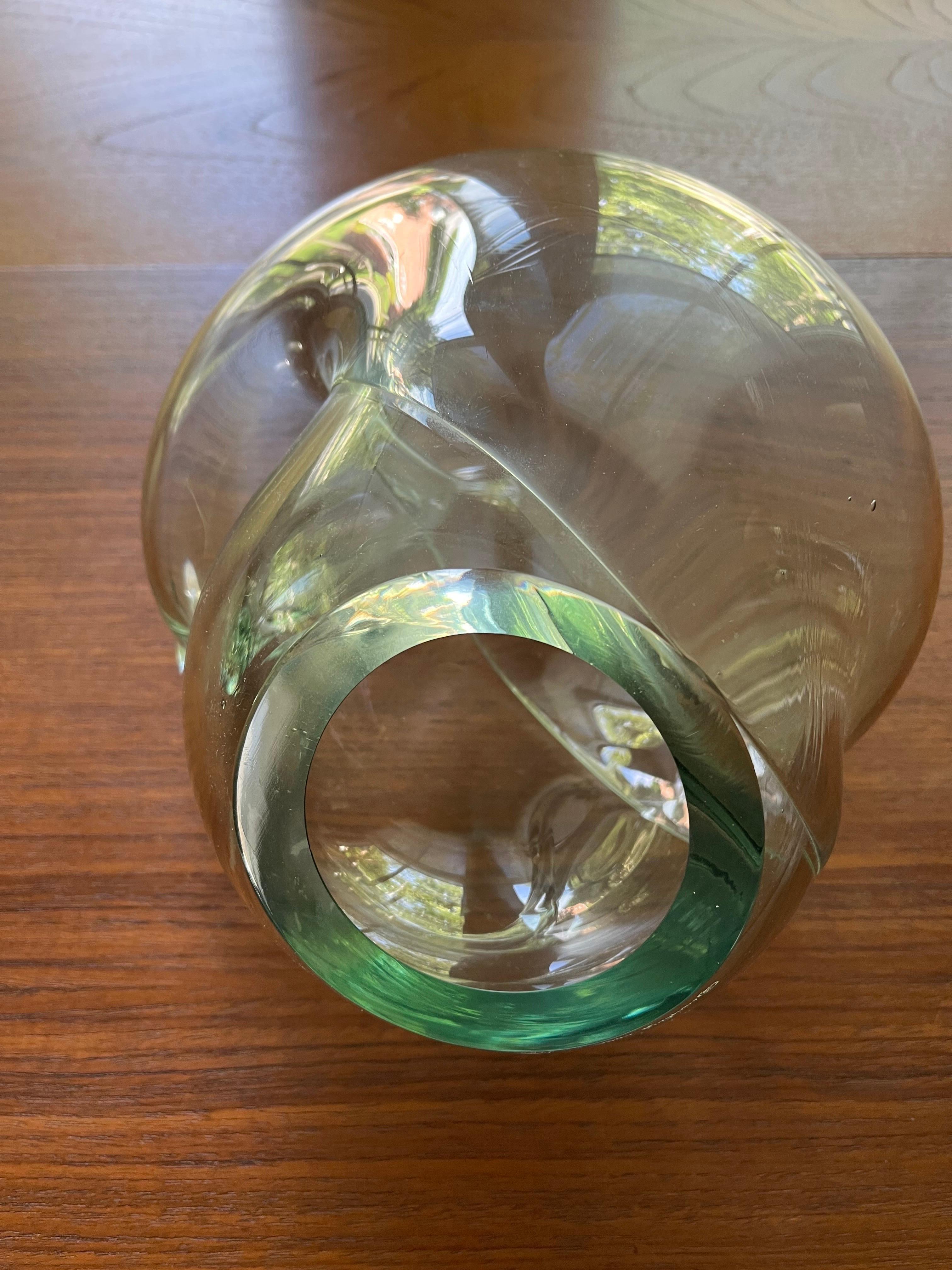 American Biomorphic Glass Sculpture by John Bingham, Signed