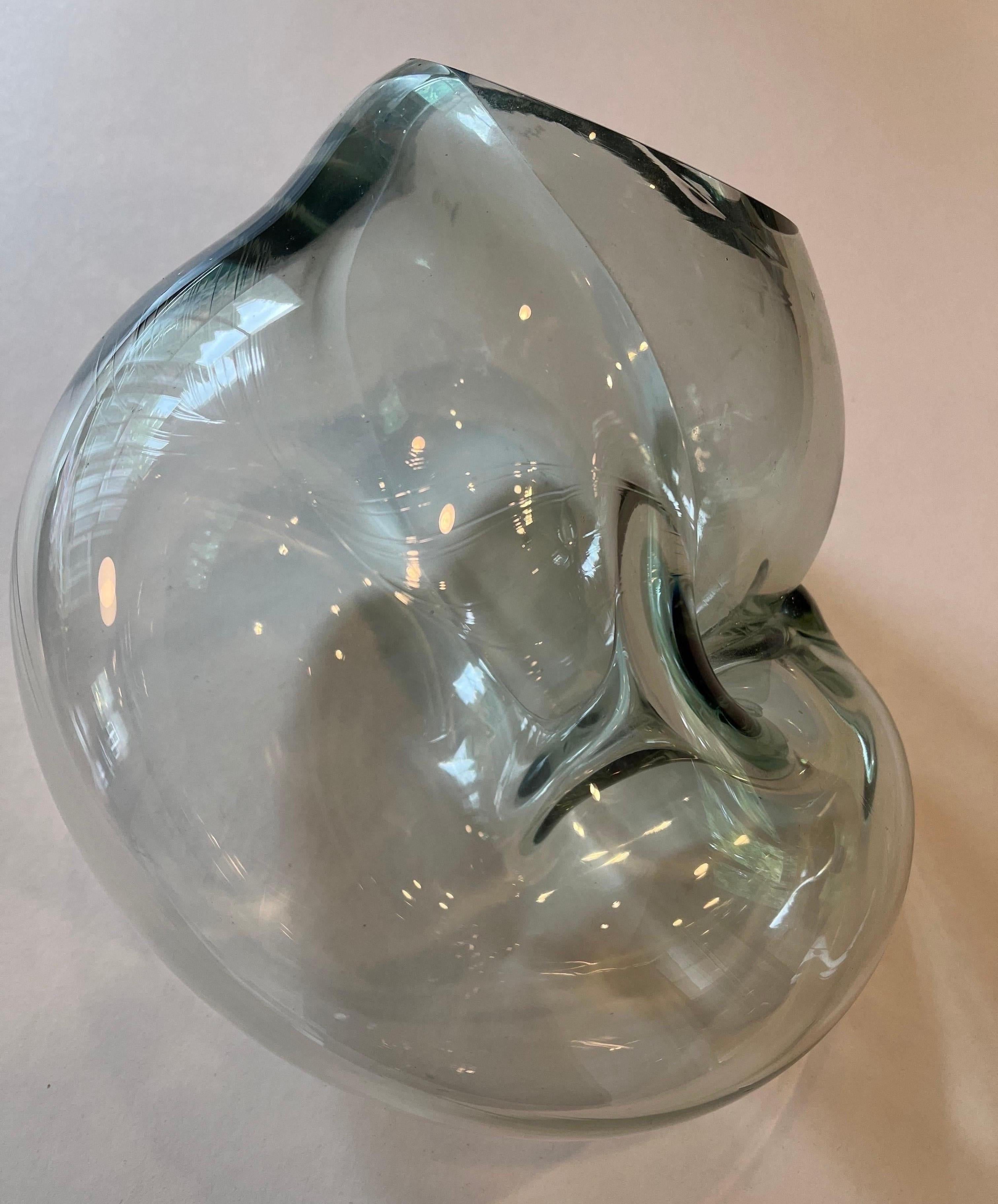 Biomorphic Glass Sculpture by John Bingham, Signed 1