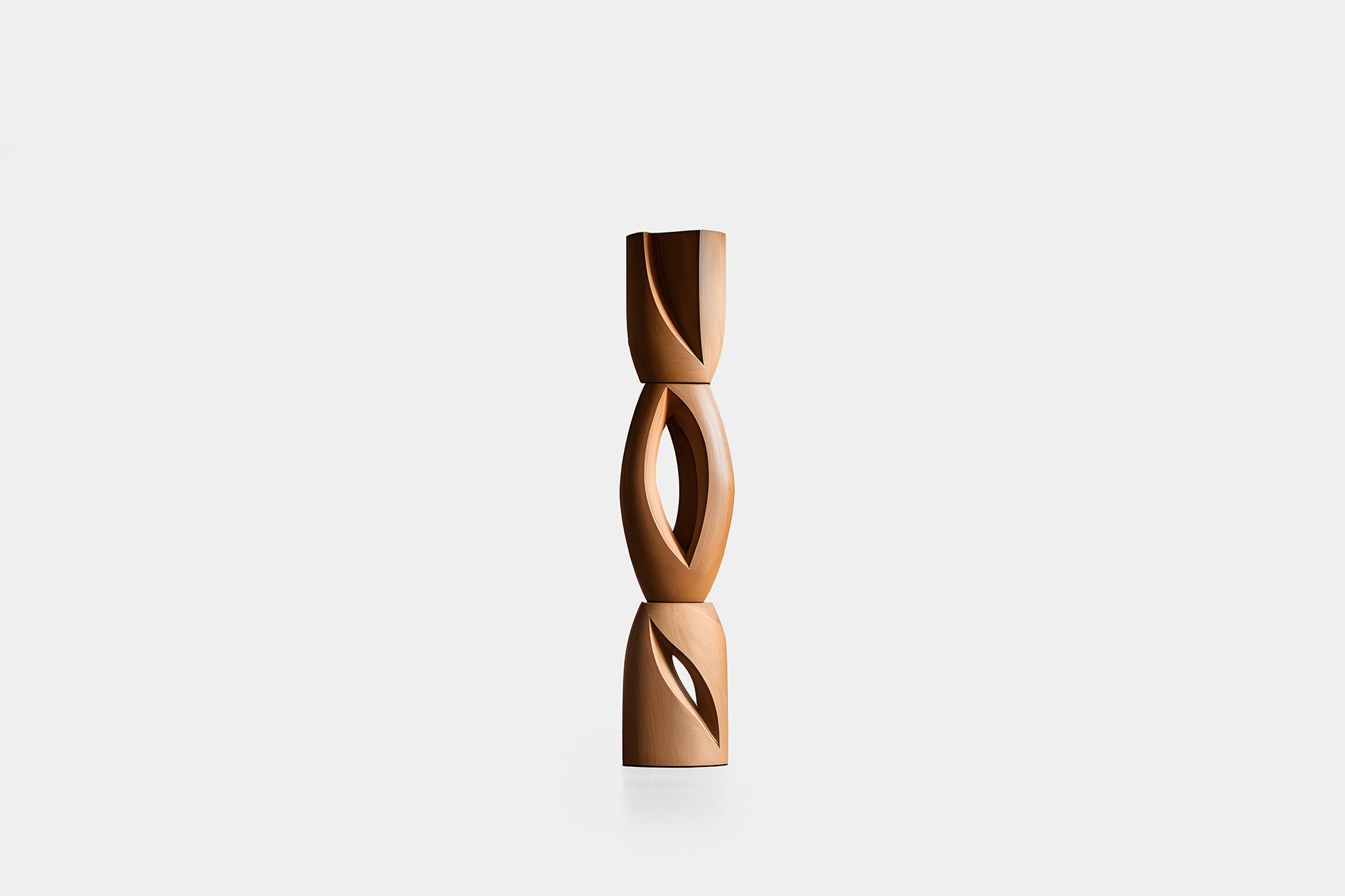 Mid-Century Modern Biomorphic Grace: Carved Oak Totem Still Stand No51 by NONO, Escalona Art For Sale