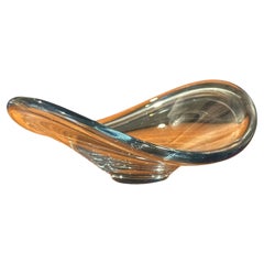 Biomorphic Hand Blown Clear Glass Bowl "Selandia" by Per Lutken for Holmegaard