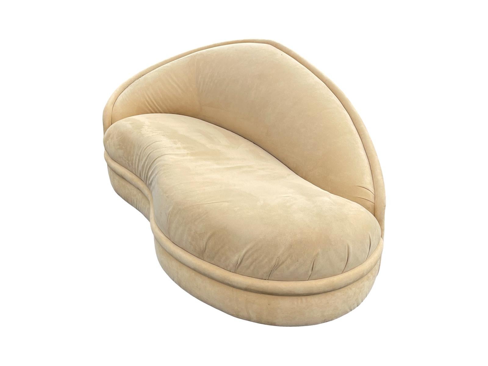 Art Deco Biomorphic Kidney Shaped Mid-Century Modern Chaise Lounge Sofa For Sale
