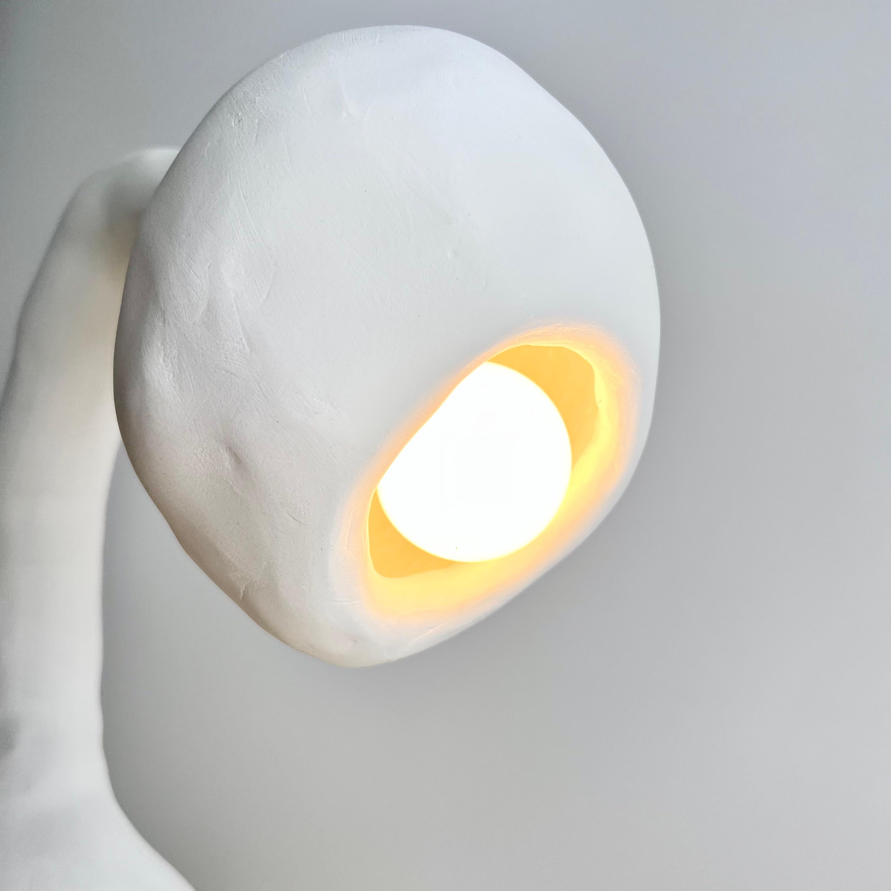 Biomorphic Light by Studio Chora, Table Lamp, White Limestone, In Stock 2