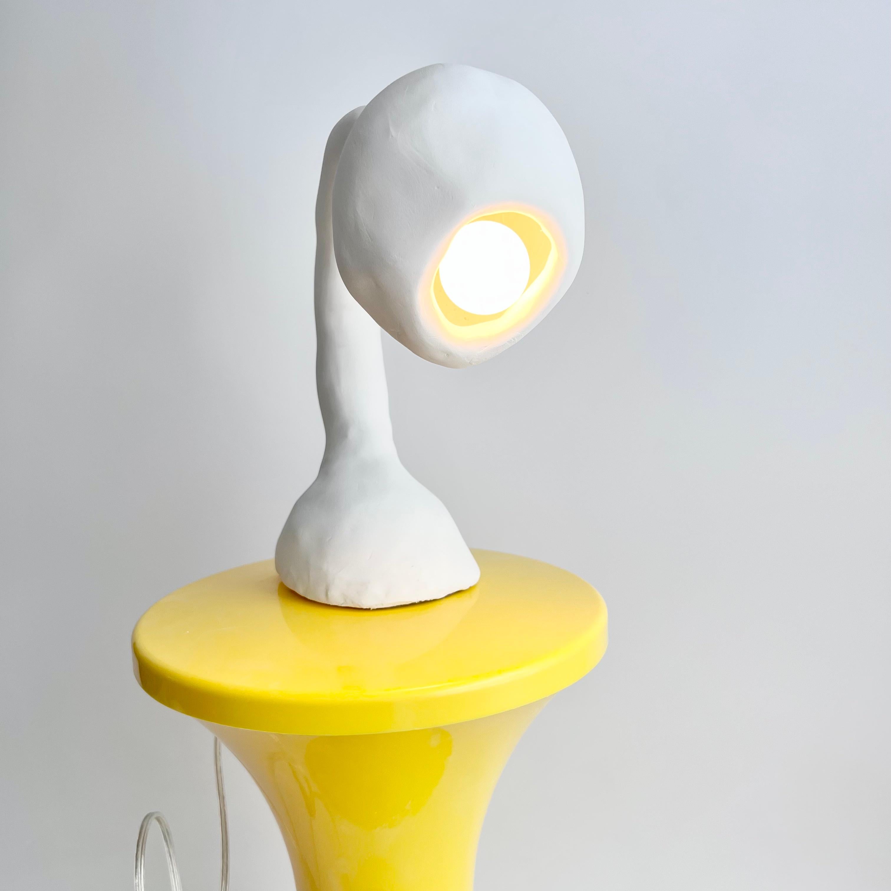 Biomorphic Light by Studio Chora, Table Lamp, White Limestone, In Stock 3