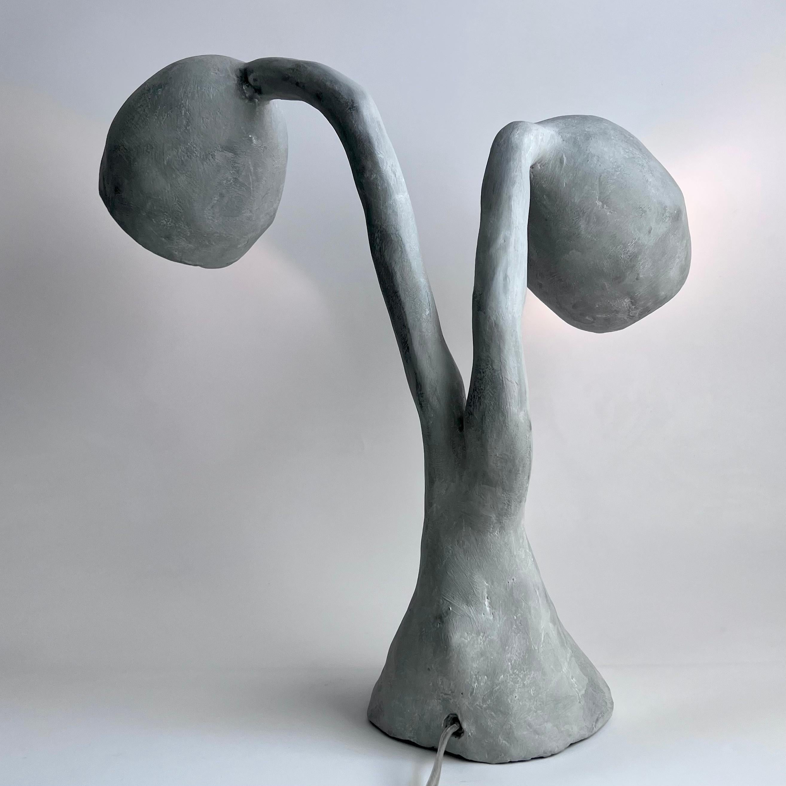 Brutalist Biomorphic Lighting by Studio Chora, Table Lamp, Gray Concrete Finish, in Stock For Sale