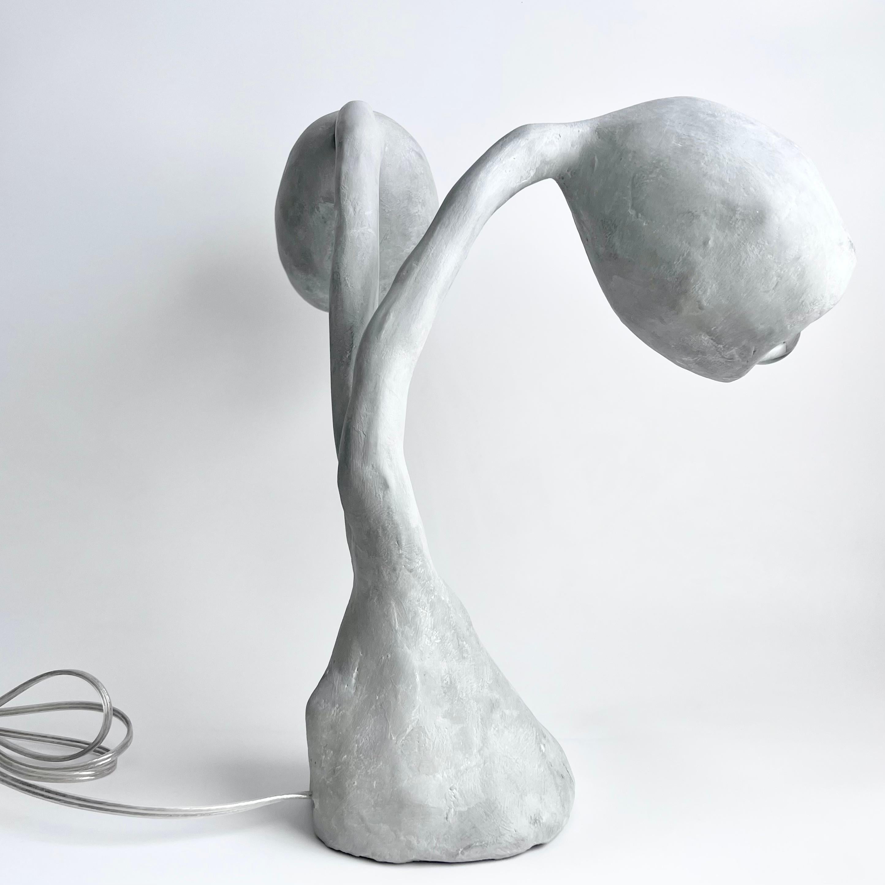 Contemporary Biomorphic Lighting by Studio Chora, Table Lamp, Gray Concrete Finish, in Stock For Sale