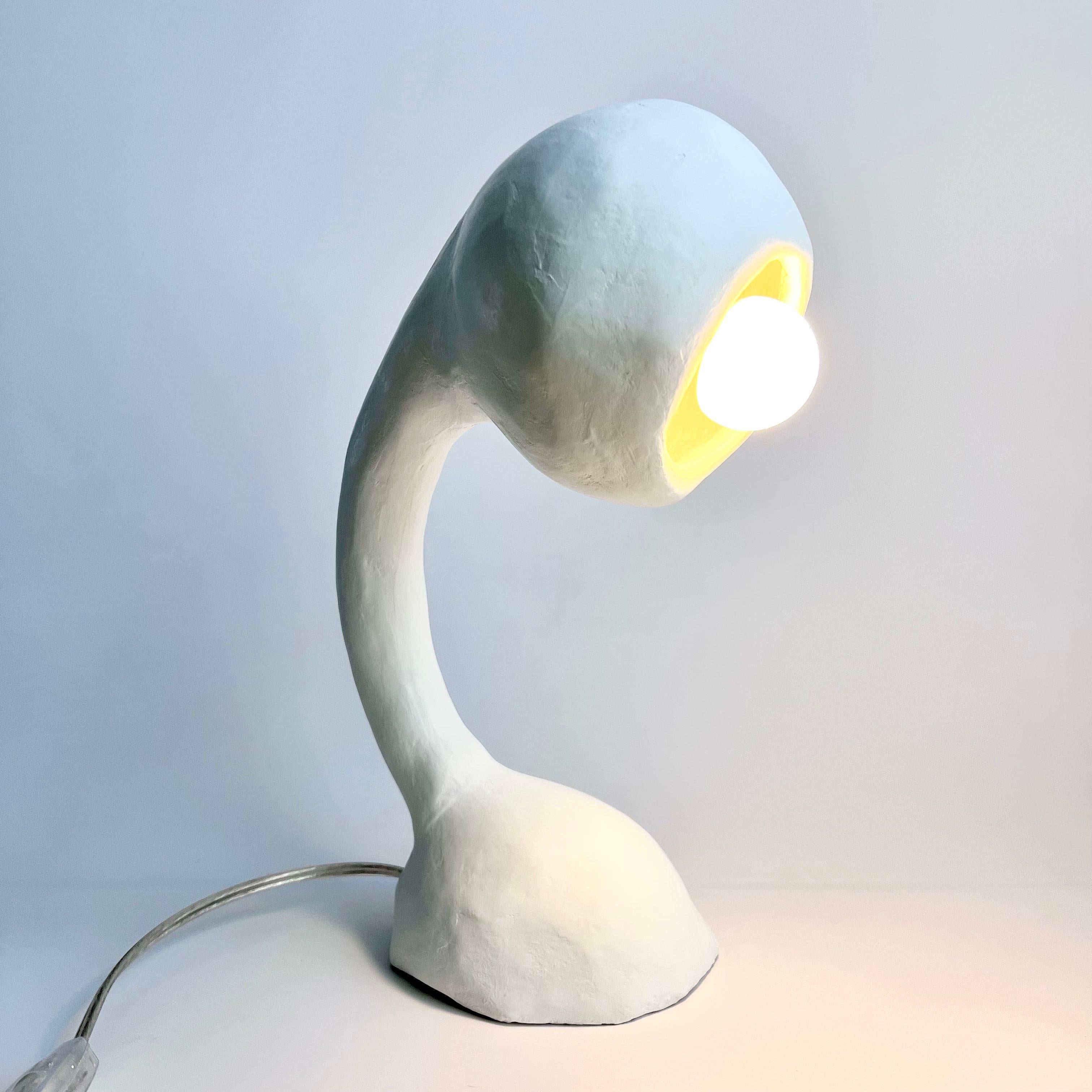 American Biomorphic Line by Studio Chora, Accent Table Lamp, White Lime Plaster, In Stock