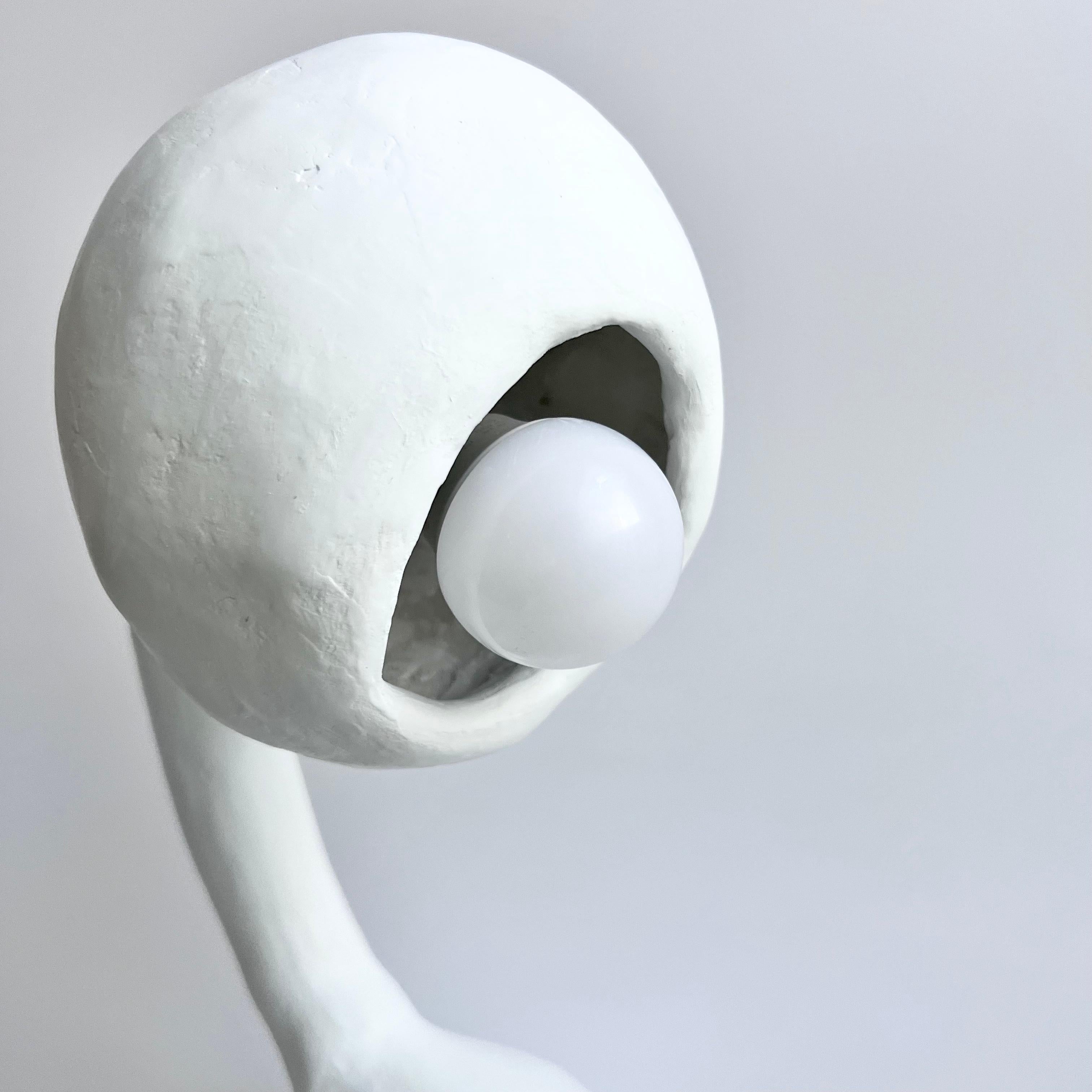 Biomorphic Line by Studio Chora, Accent Table Lamp, White Lime Plaster, In Stock 1