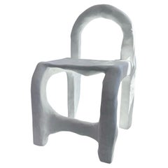 Biomorphic Line by Studio Chora, Amorphous White Chair, Lime Plaster, In Stock