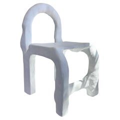 Biomorphic Line by Studio Chora, Amorphous White Chair, Lime Plaster, In Stock