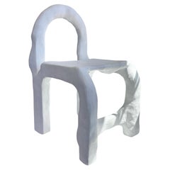 Chaise Biomorphic Line de Studio Chora, Amorphous White, plâtre citron, en stock