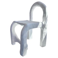 Biomorphic Line by Studio Chora, Amorphous White Chair, Lime Plaster, In Stock