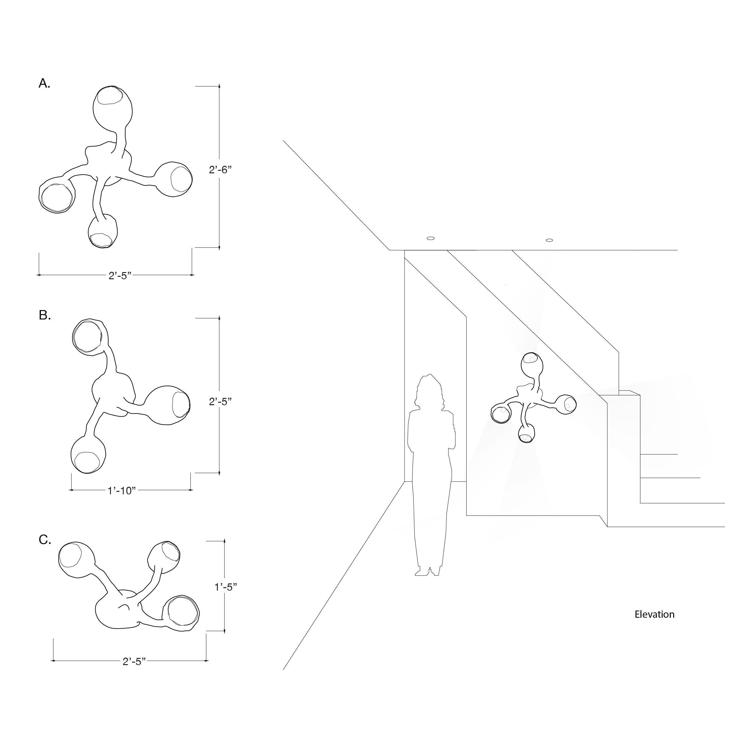 Biomorphic Line by Studio Chora, Custom Light Fixture, Stone, Made-To-Order For Sale 4