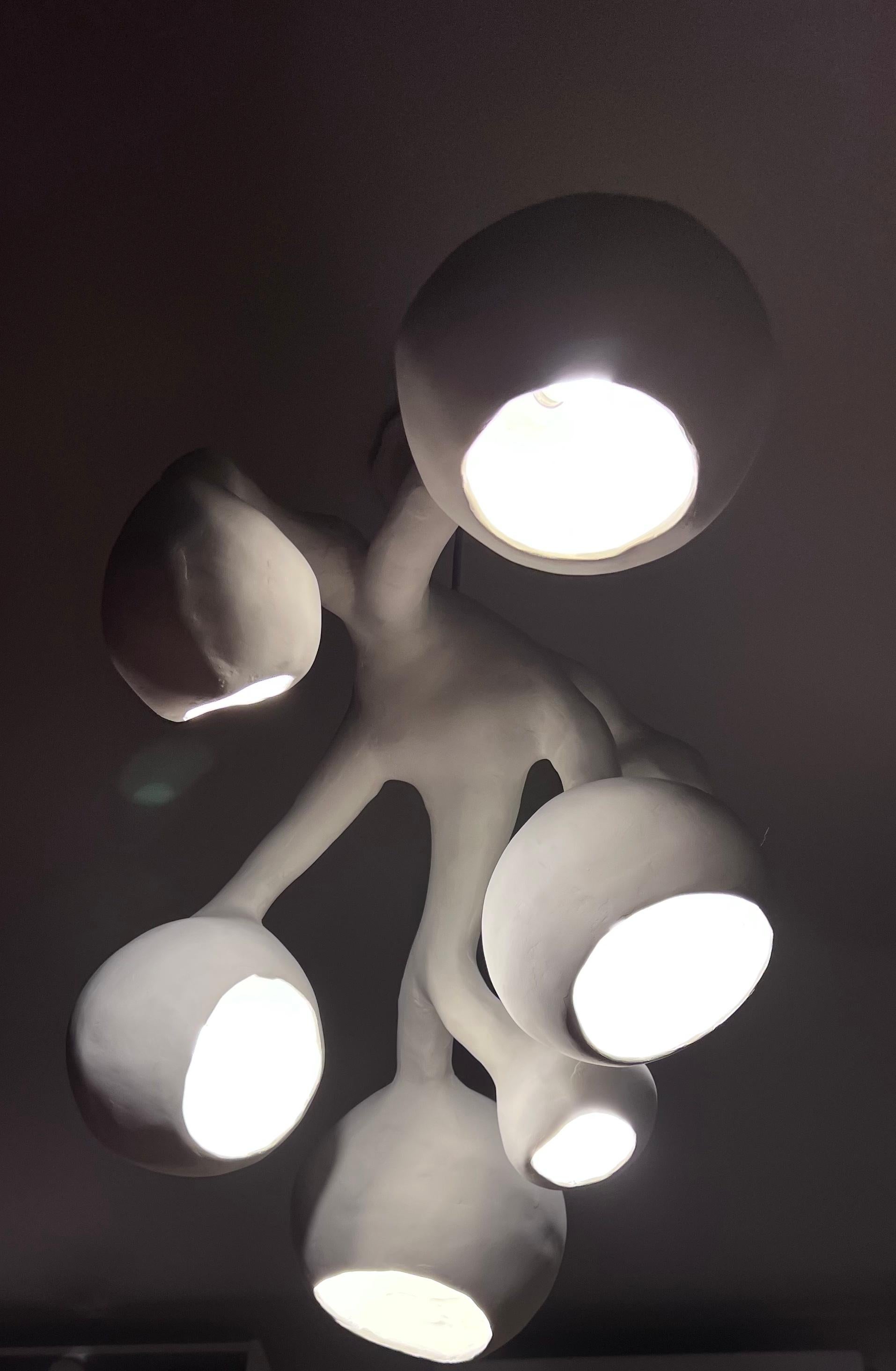 Contemporary Biomorphic Line by Studio Chora, Custom Light Fixture, Stone, Made-To-Order For Sale