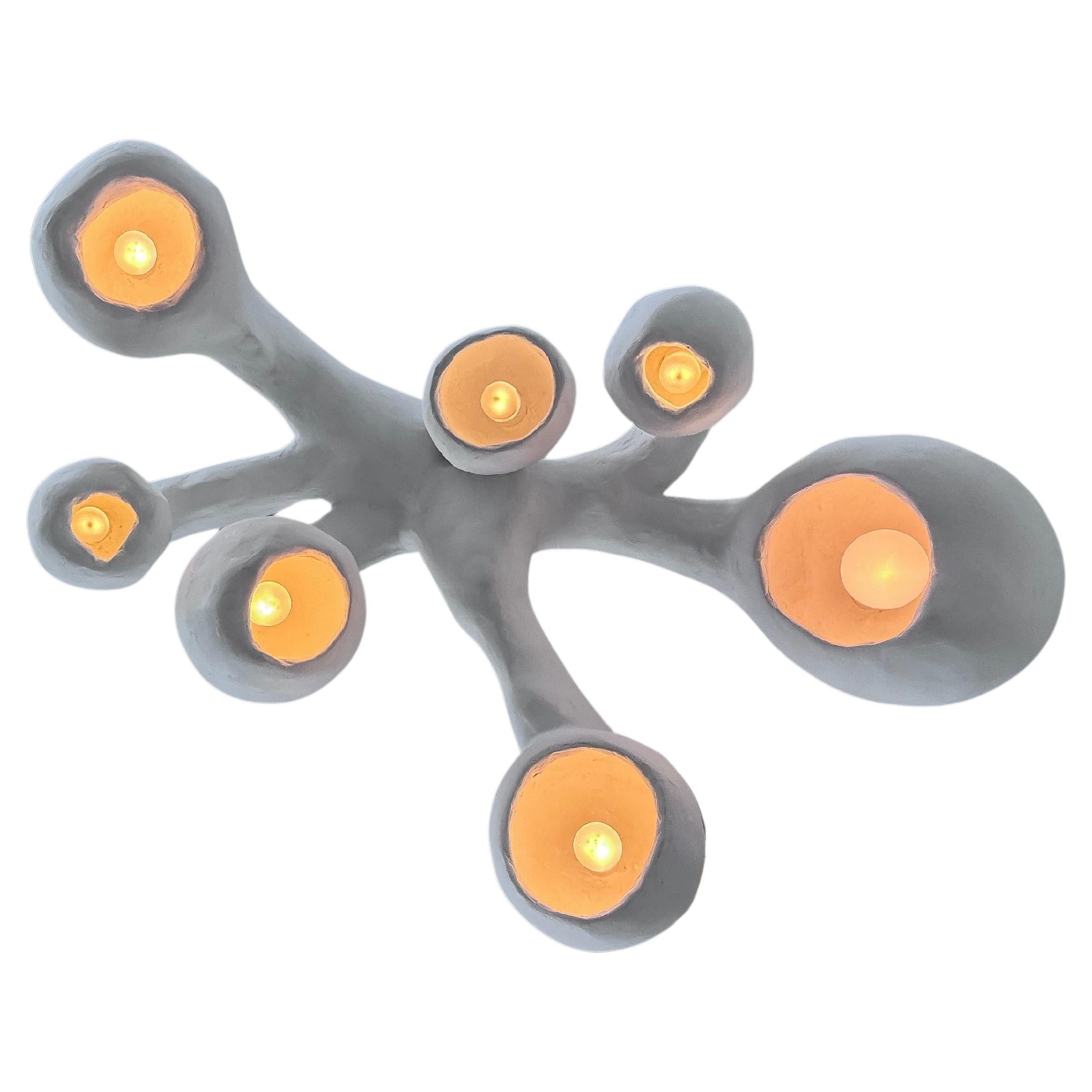 Biomorphic Line by Studio Chora, 'Invader' Light Chandelier, Plaster Stone 7