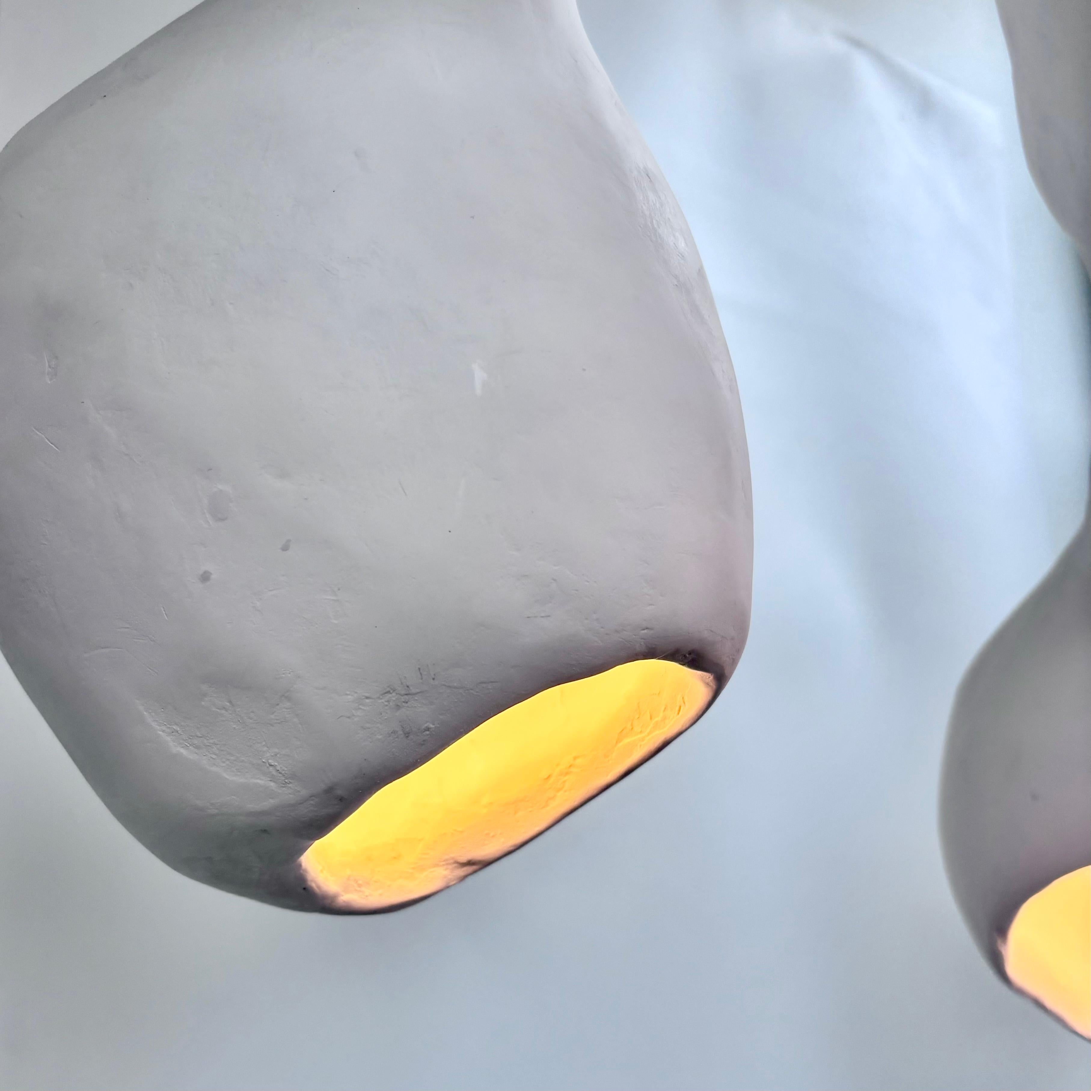 Biomorphic Line by Studio Chora, 'Invader' Light Chandelier, Plaster Stone 9