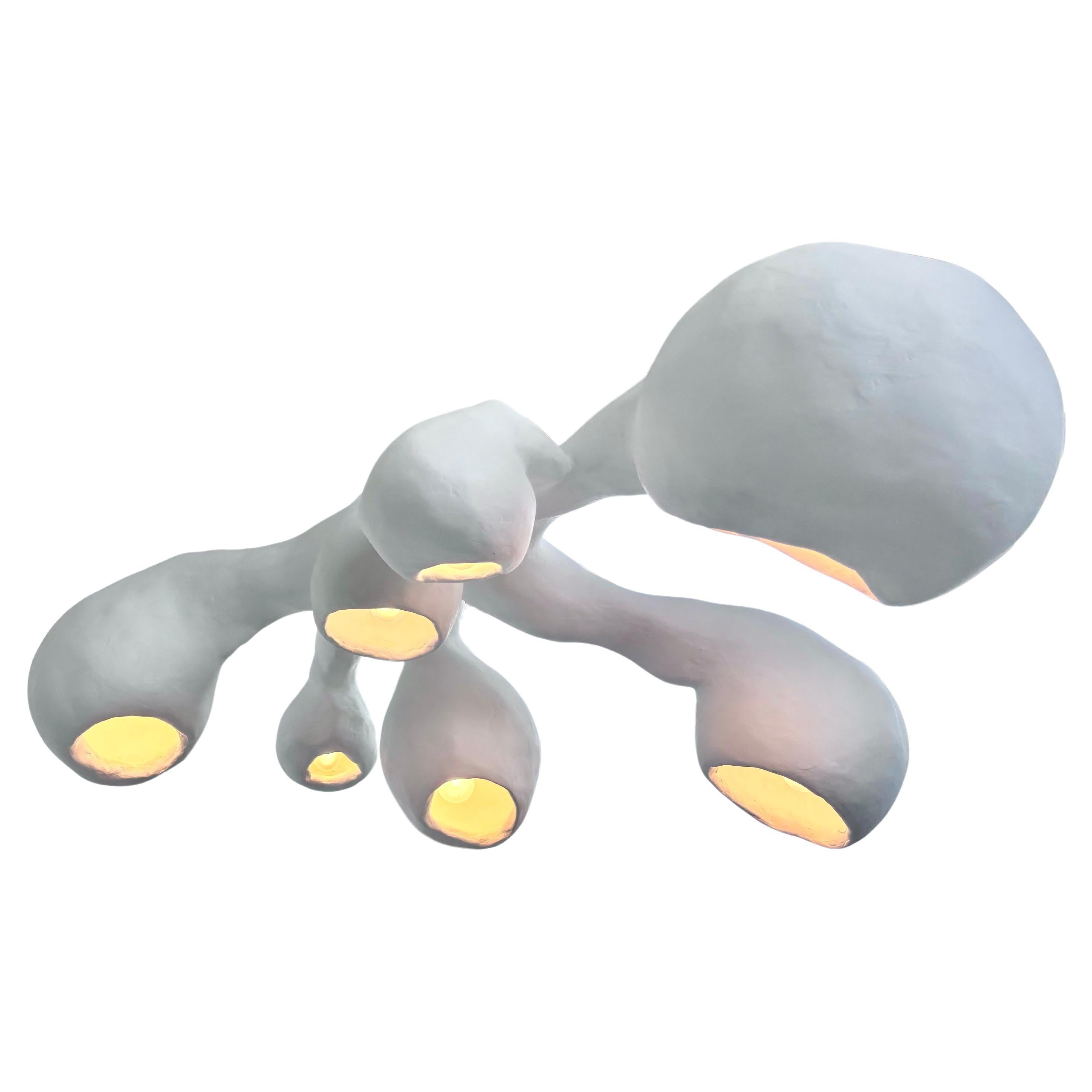 American Biomorphic Line by Studio Chora, 'Invader' Light Chandelier, Plaster Stone