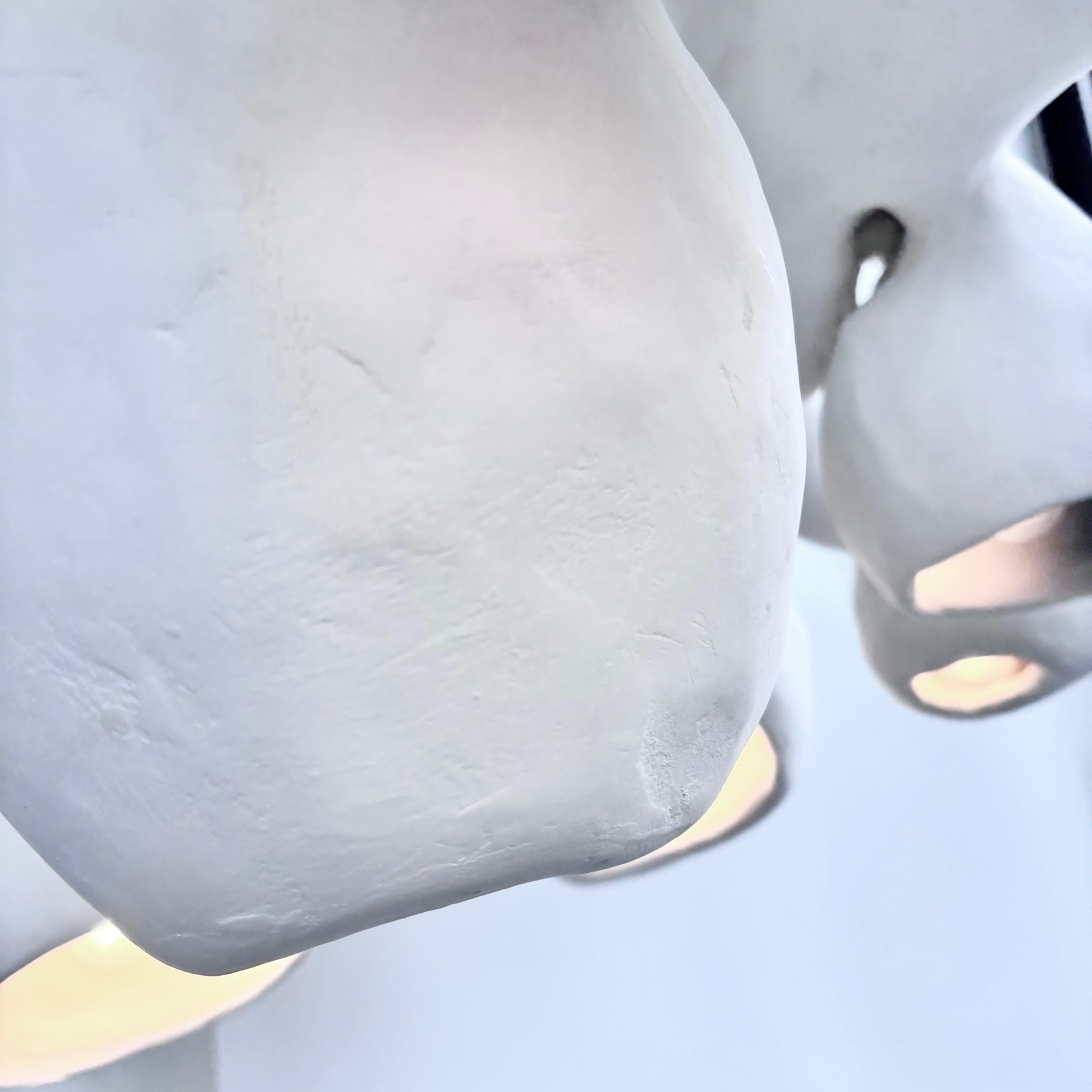 Contemporary Biomorphic Line by Studio Chora, 'Invader' Light Chandelier, Plaster Stone