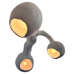 Biomorphic Line by Studio Chora, 'Salpinx' Light Fixture, White Plaster Stone