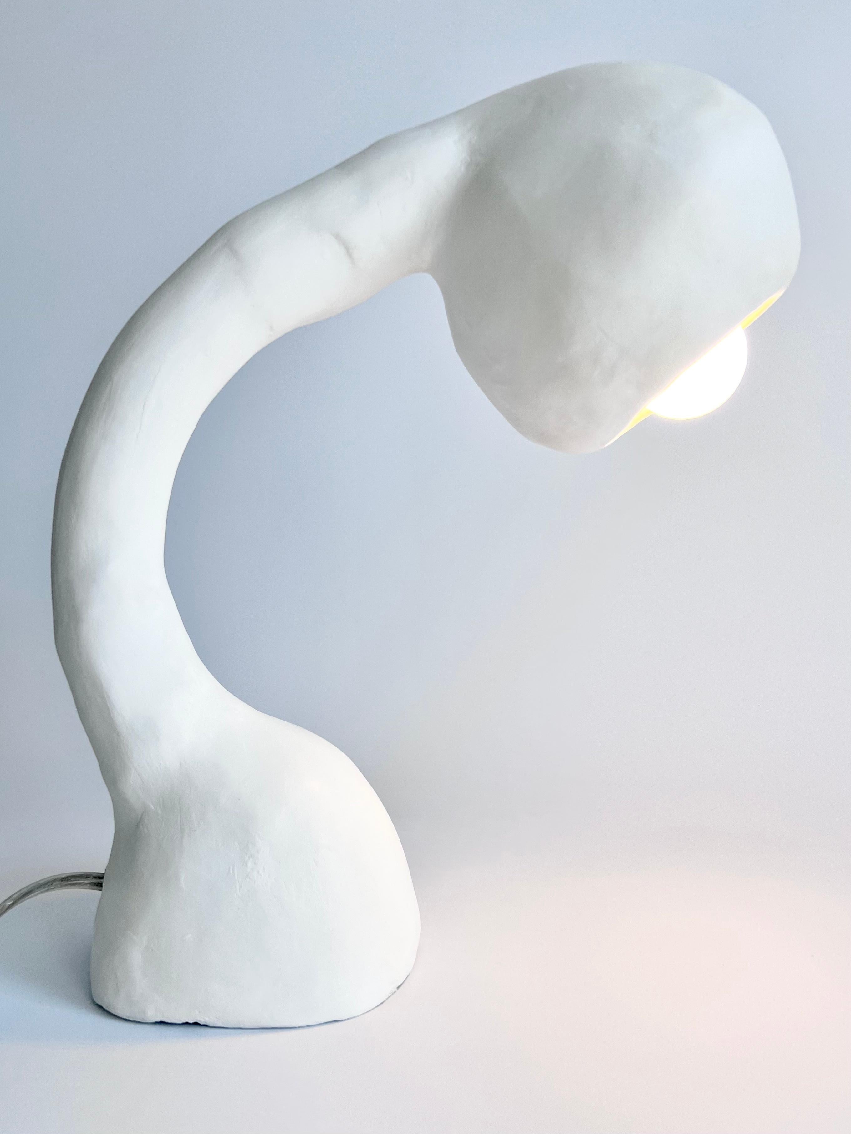 American Biomorphic Line by Studio Chora, Table Lamp, White Lime Plaster, in Stock