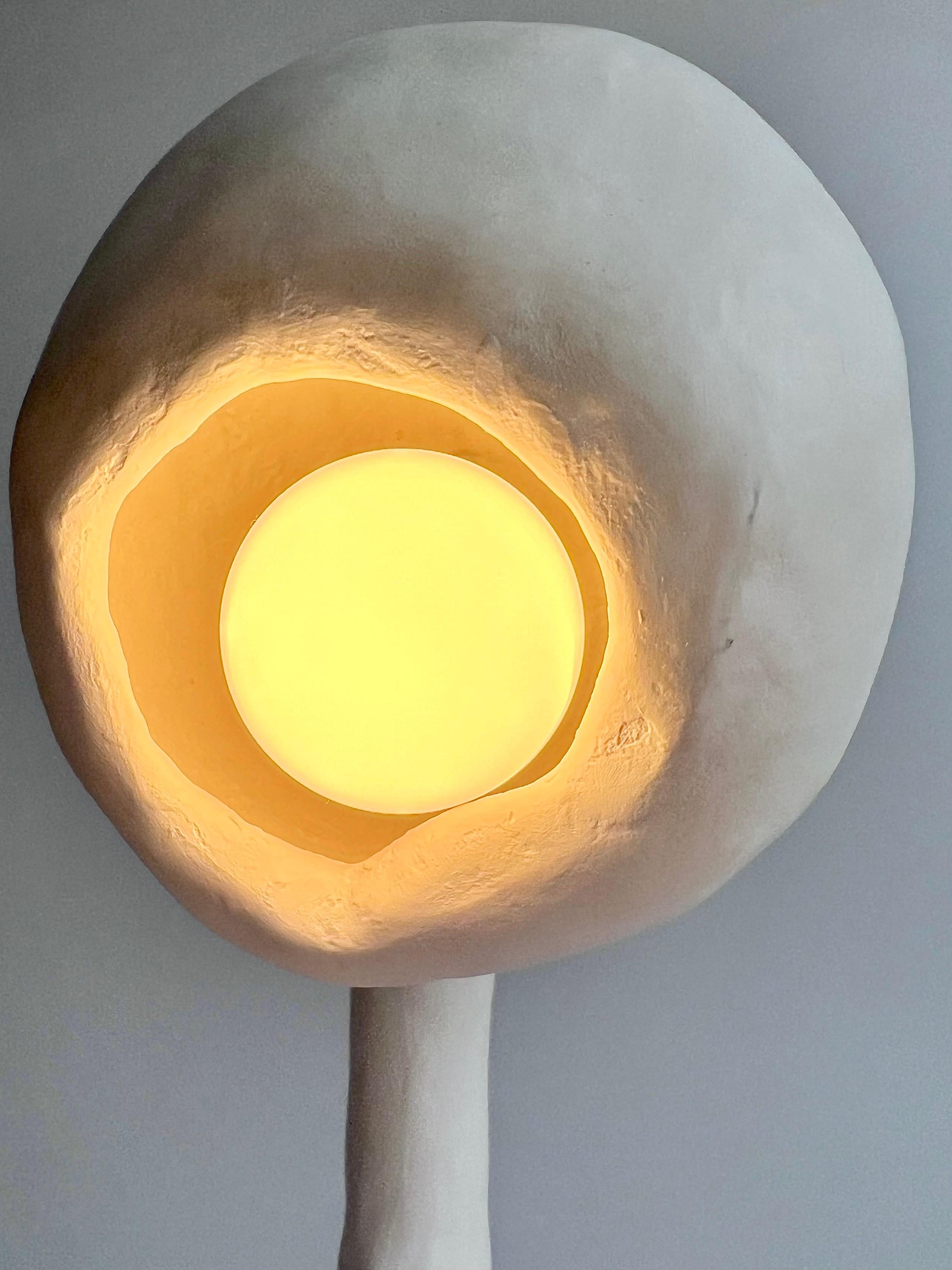 Biomorphic Line by Studio Chora, Table Lamp, White Lime Plaster, in Stock In New Condition In Albuquerque, NM