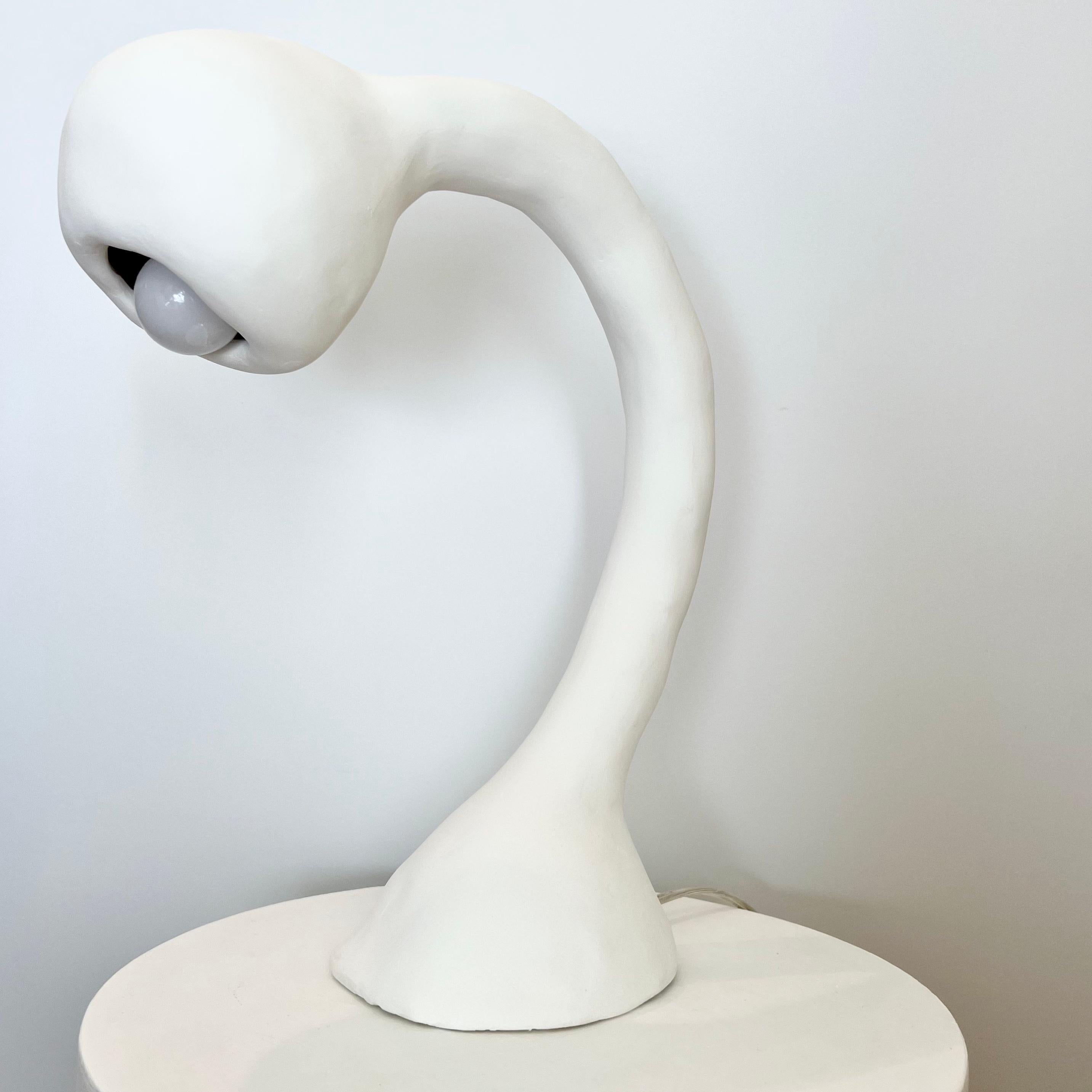 Biomorphic Line by Studio Chora, Table Lamp, White Lime Plaster, Made-To-Order In New Condition In Albuquerque, NM