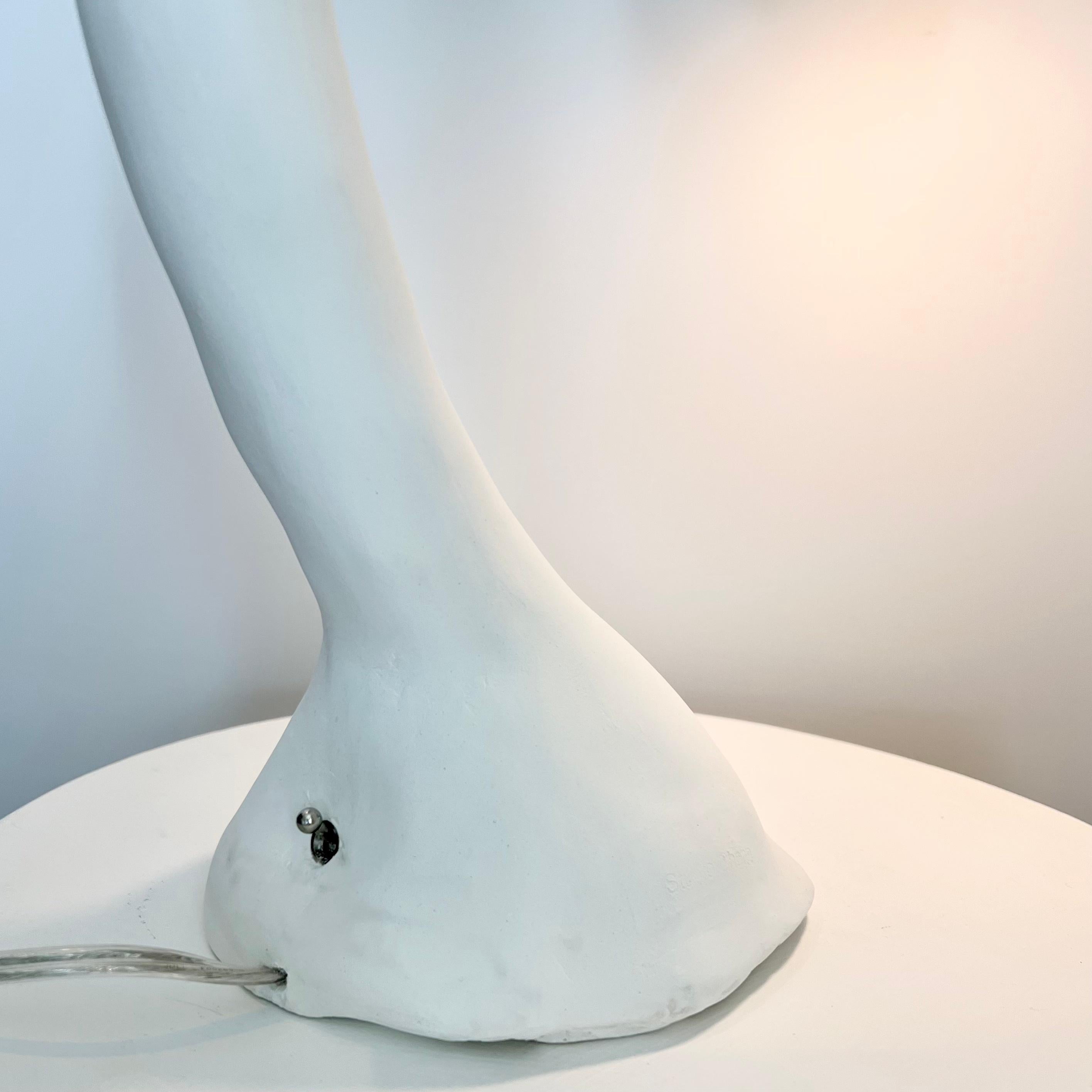 Contemporary Biomorphic Line by Studio Chora, Table Lamp, White Lime Plaster, Made-To-Order For Sale