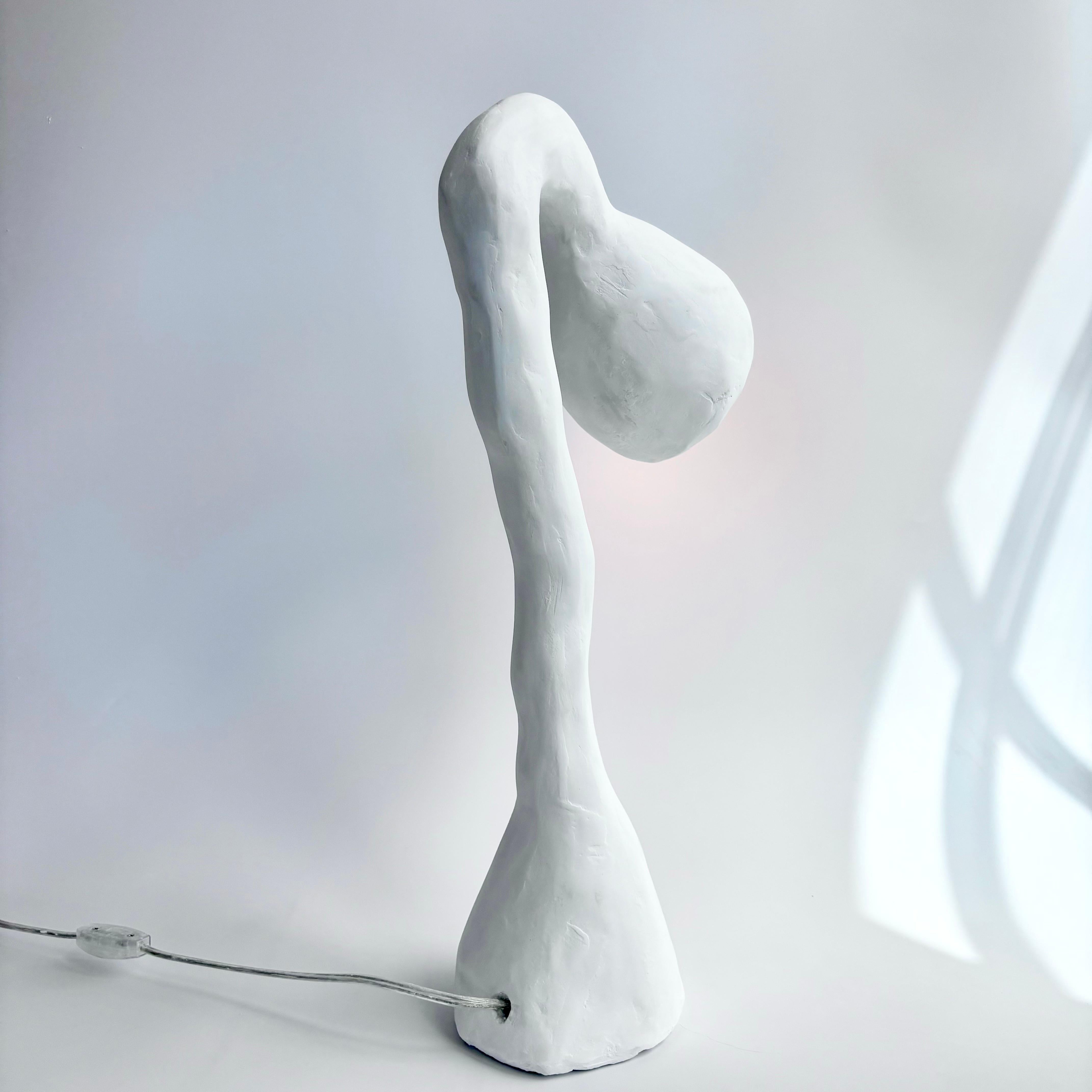 Biomorphic Line by Studio Chora, Table Lamp, White Limestone, In Stock In New Condition For Sale In Albuquerque, NM