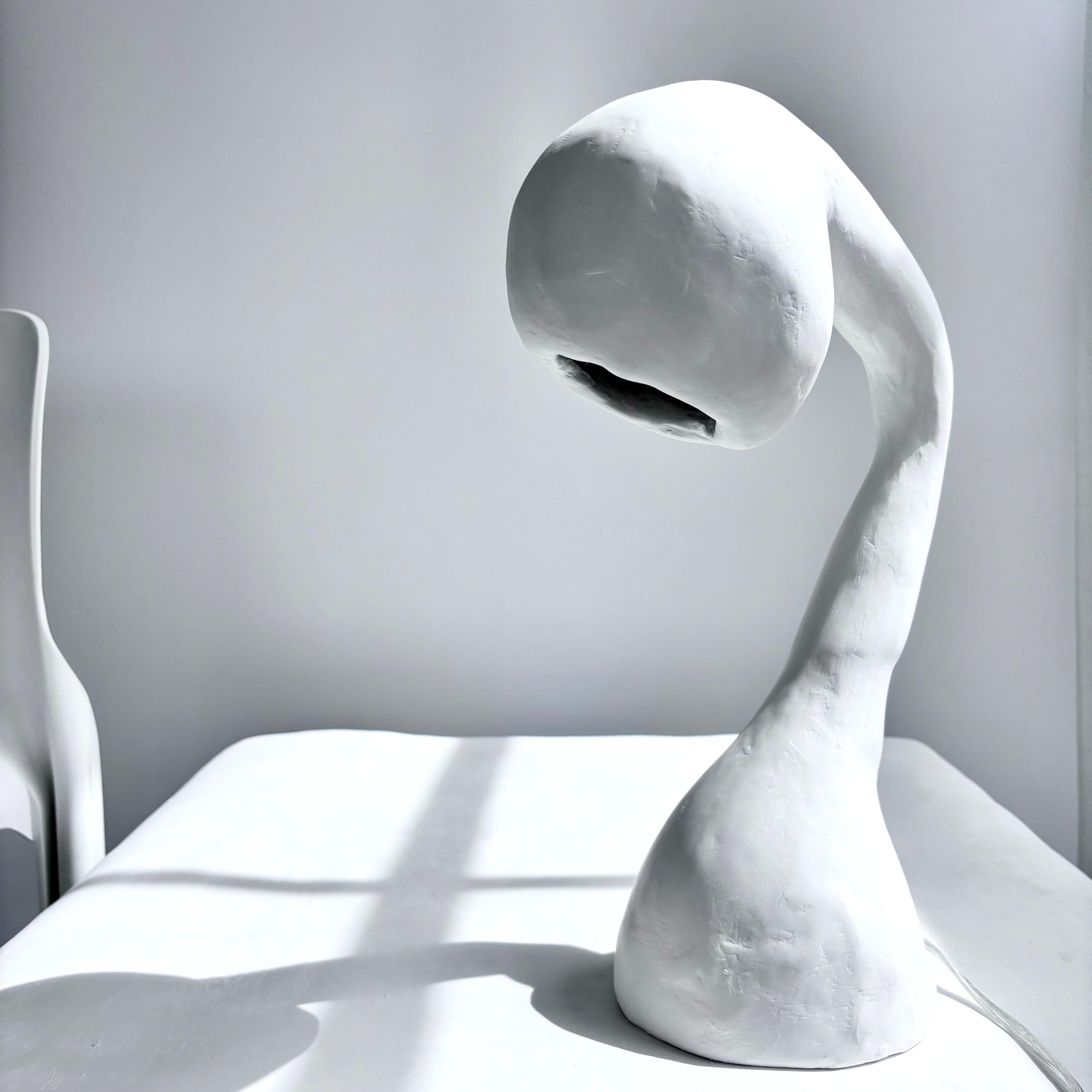 Biomorphic Line by Studio Chora, Task Table Lamp, White Lime Plaster, In Stock 3