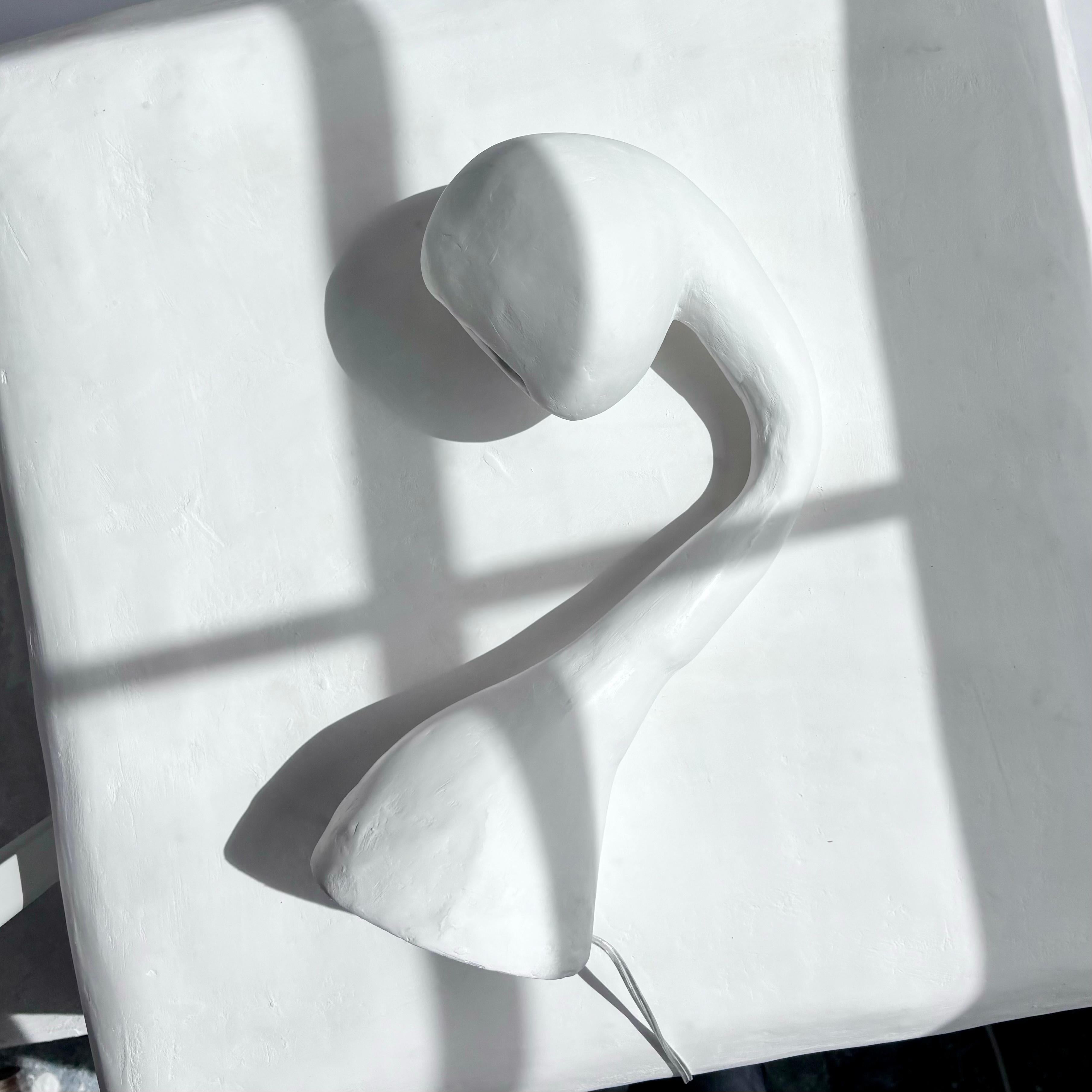 Biomorphic Line by Studio Chora, Task Table Lamp, White Lime Plaster, In Stock 4