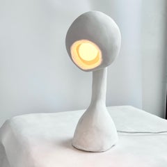 Biomorphic Line by Studio Chora, Task Table Lamp, White Lime Plaster, In Stock