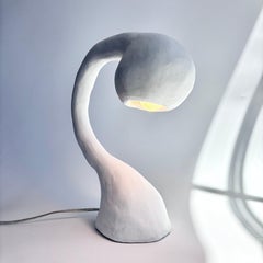 Biomorphic Line by Studio Chora, Task Table Lamp, White Lime Plaster, In Stock