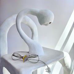 Biomorphic Line by Studio Chora, Task Table Lamp, White Lime Plaster, In Stock