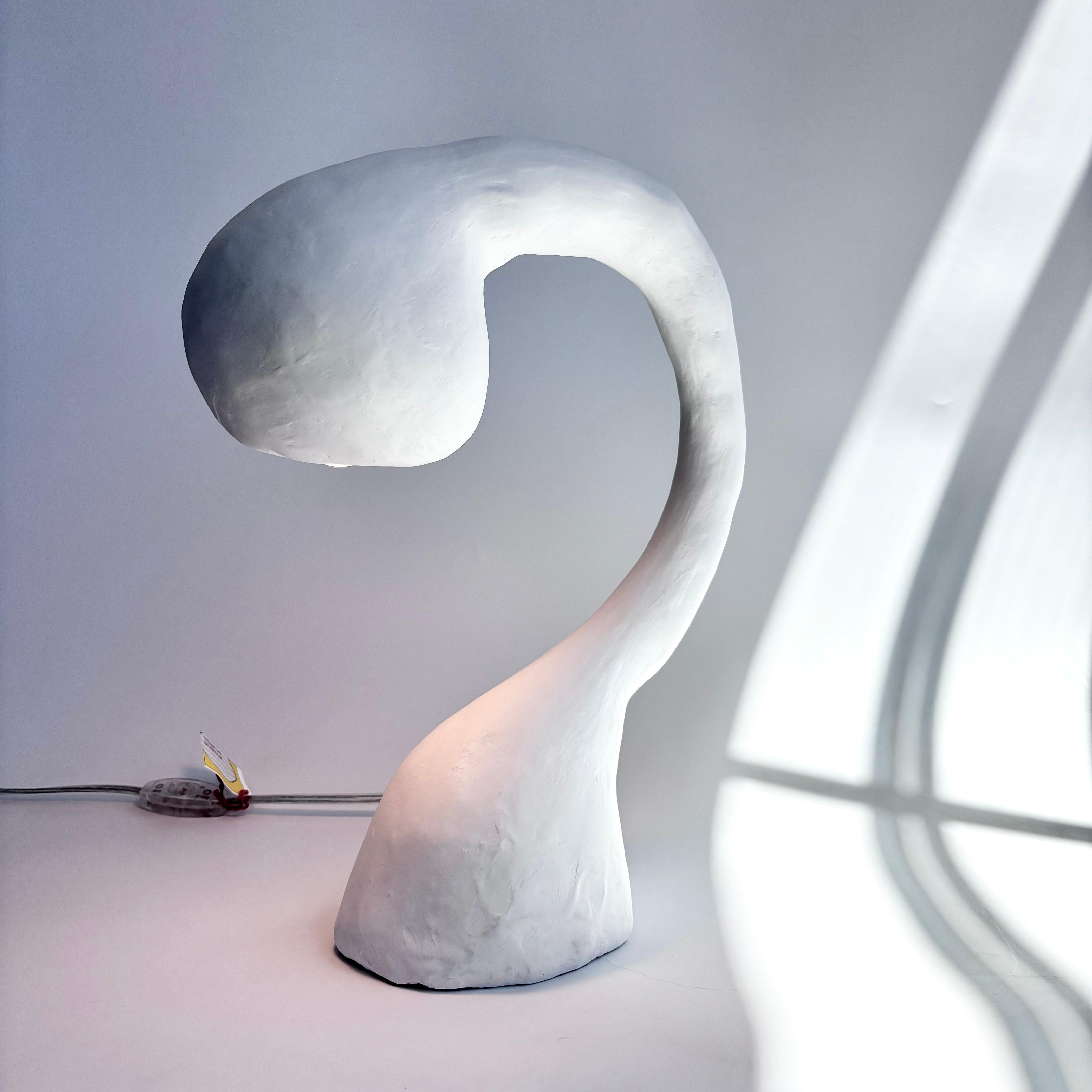 American Biomorphic Line by Studio Chora, Task Table Lamp, White Lime Plaster, In Stock For Sale