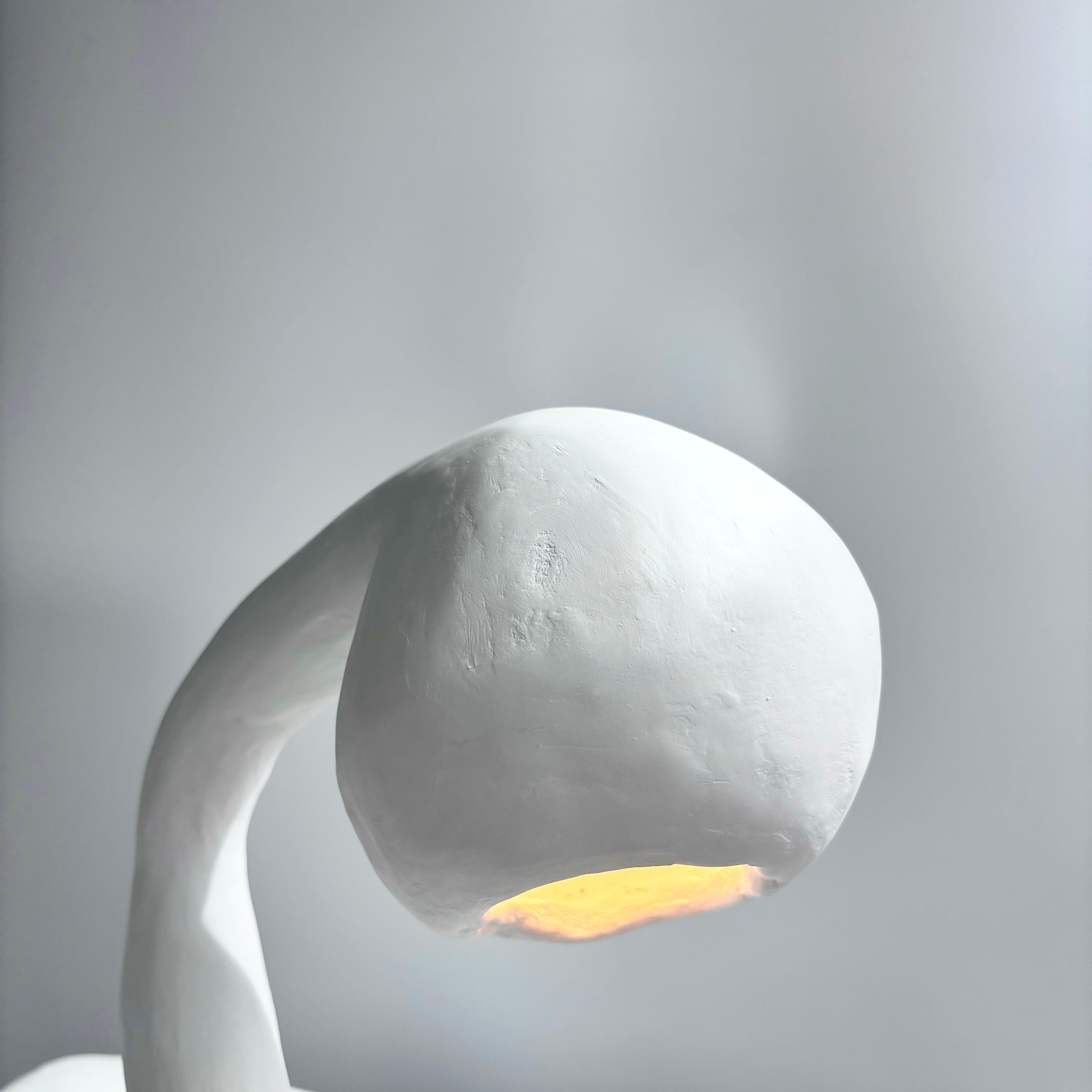 Biomorphic Line by Studio Chora, Task Table Lamp, White Lime Plaster, In Stock In New Condition In Albuquerque, NM