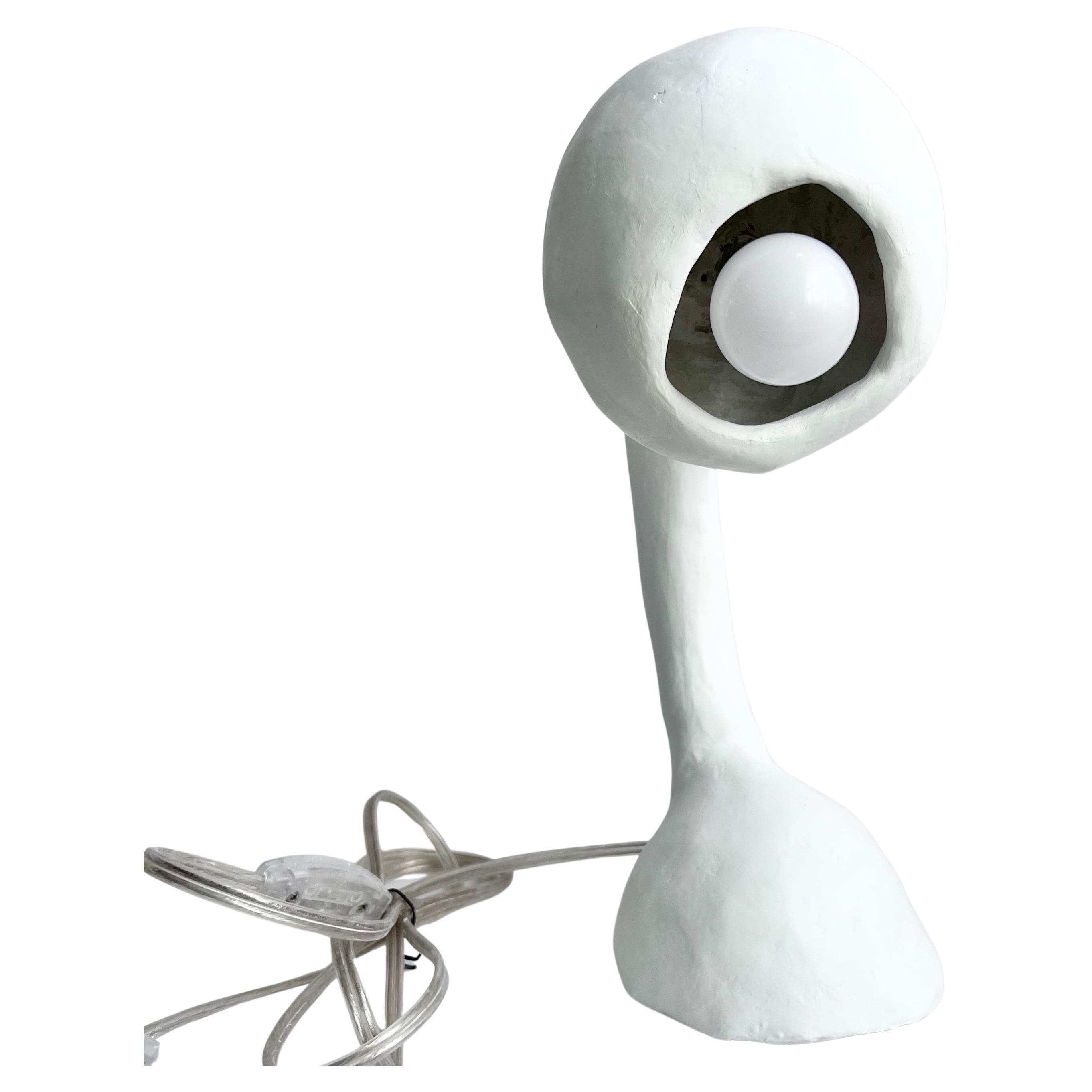 Contemporary Biomorphic Line by Studio Chora, Task Table Lamp, White Lime Plaster, In Stock