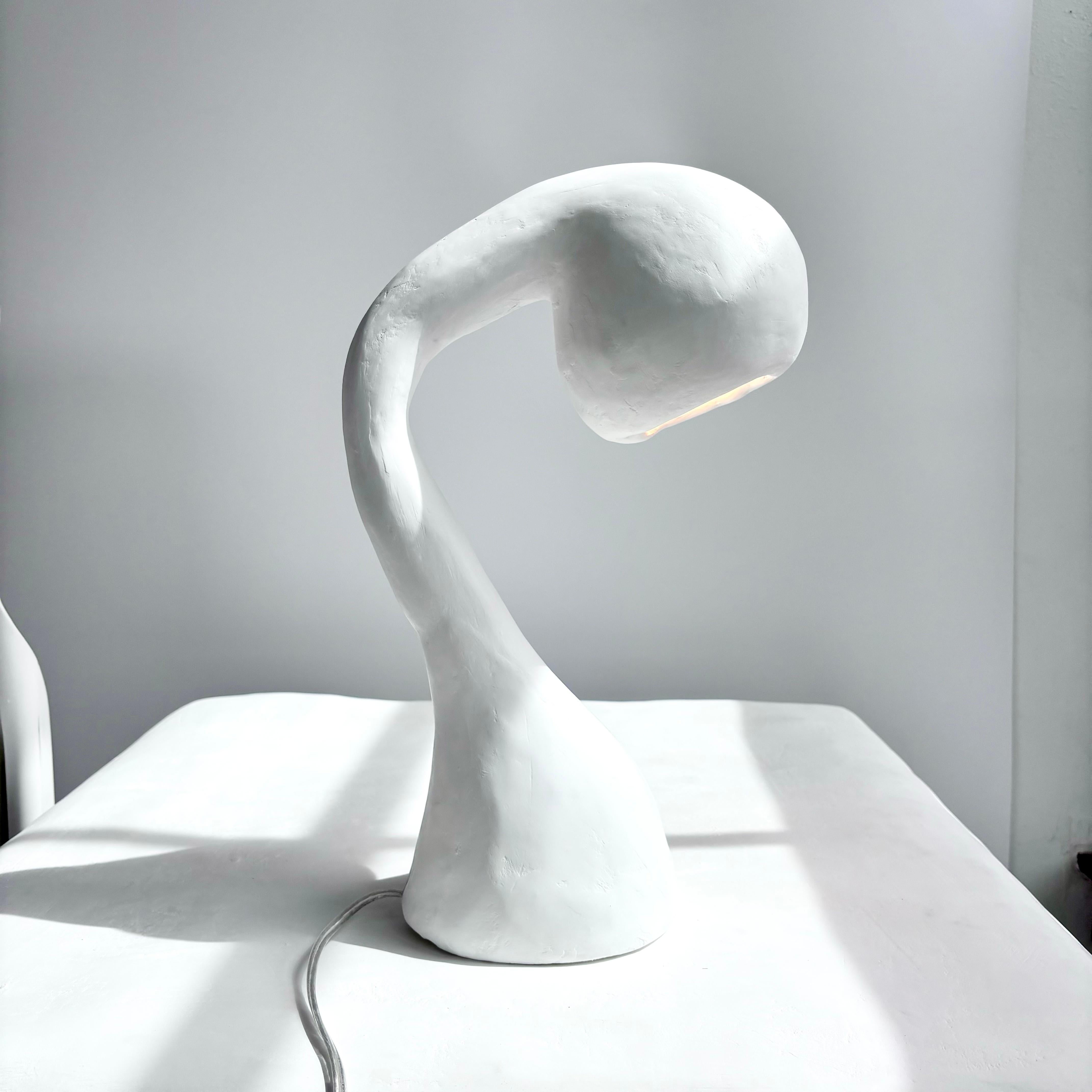 Biomorphic Line by Studio Chora, Task Table Lamp, White Lime Plaster, In Stock 1