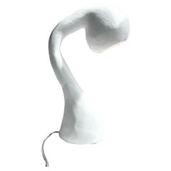 Lampe de bureau Biomorphic Line de Studio Chora, en plâtre blanc citron, en stock