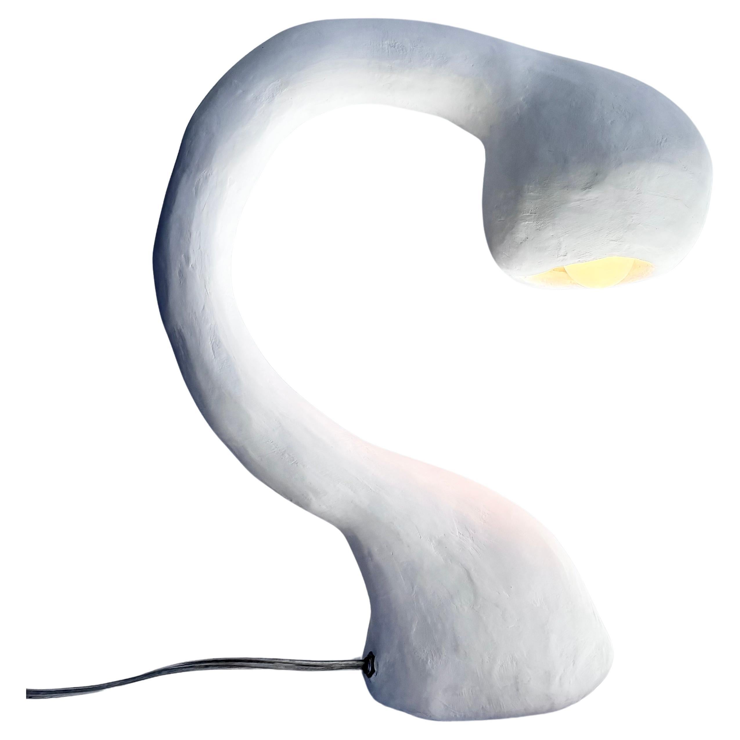 Lampe de bureau Biomorphic Line de Studio Chora, en plâtre blanc citron, en stock en vente