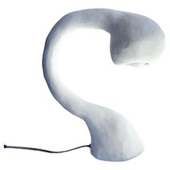 Lampe de bureau Biomorphic Line de Studio Chora, en plâtre blanc citron, en stock