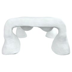 Biomorphic Line by Studio Chora, White Coffee Table, Lime Plaster, In Stock
