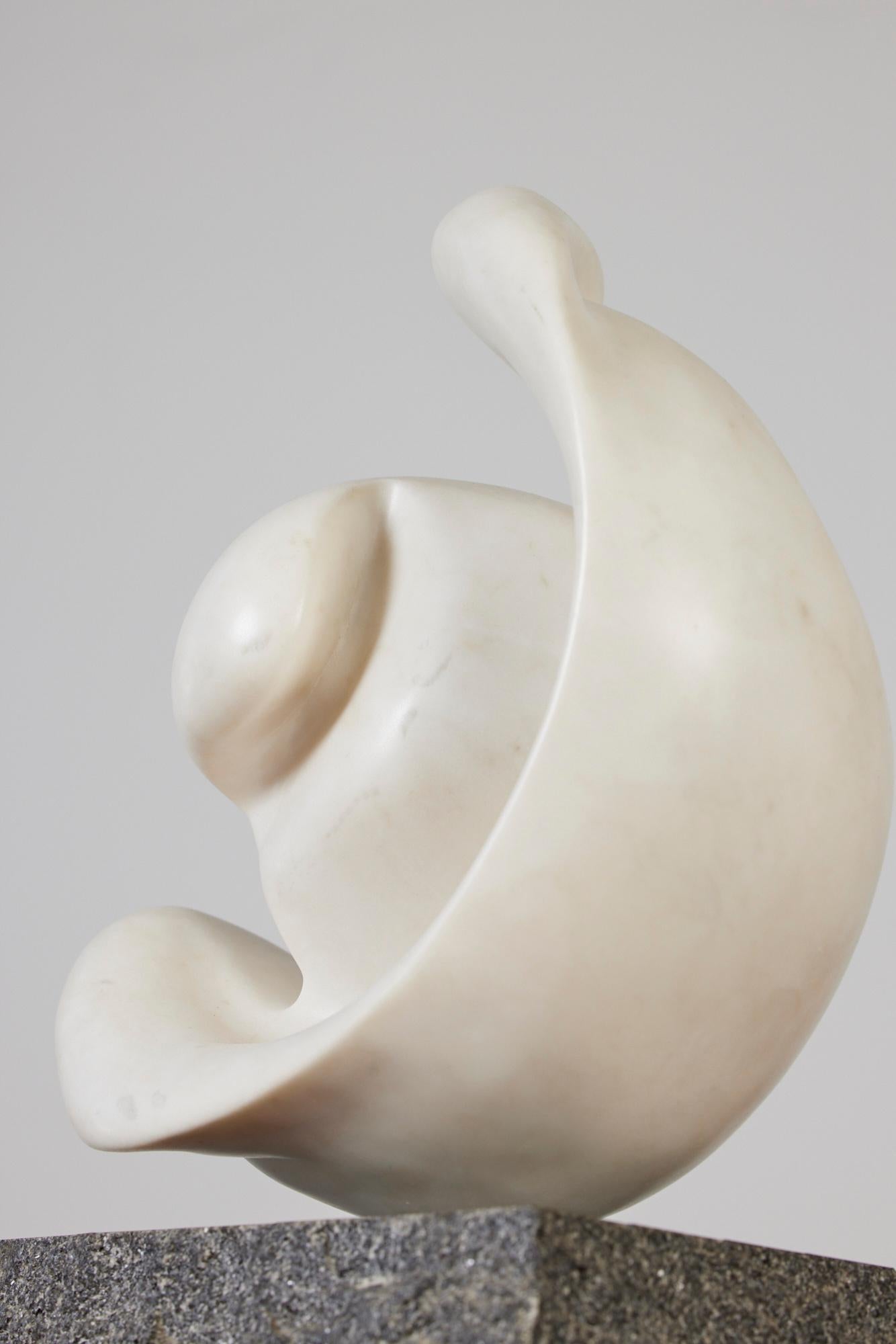 20th Century Biomorphic Marble Sculpture with Granite Base