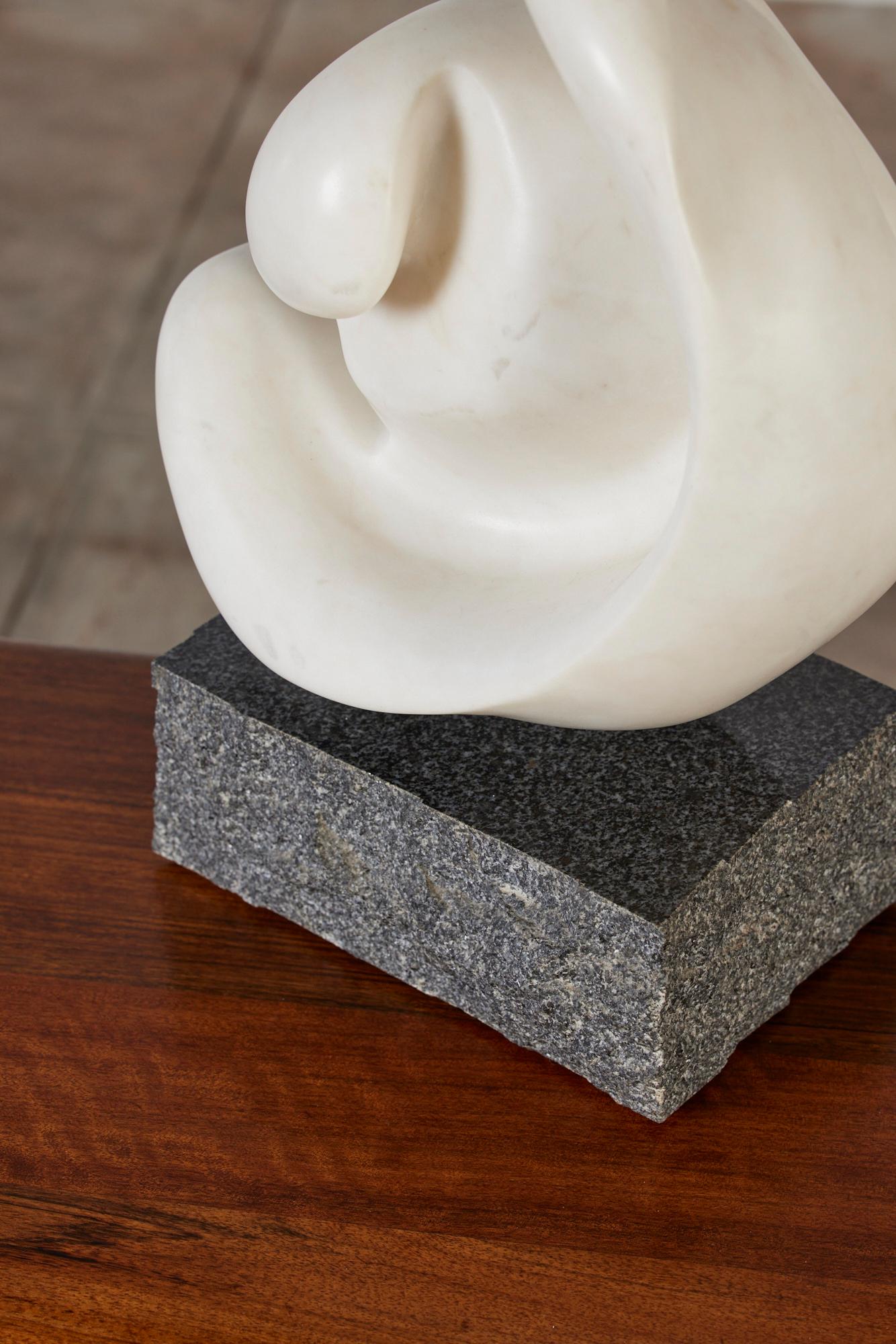 Biomorphic Marble Sculpture with Granite Base In Excellent Condition In Los Angeles, CA