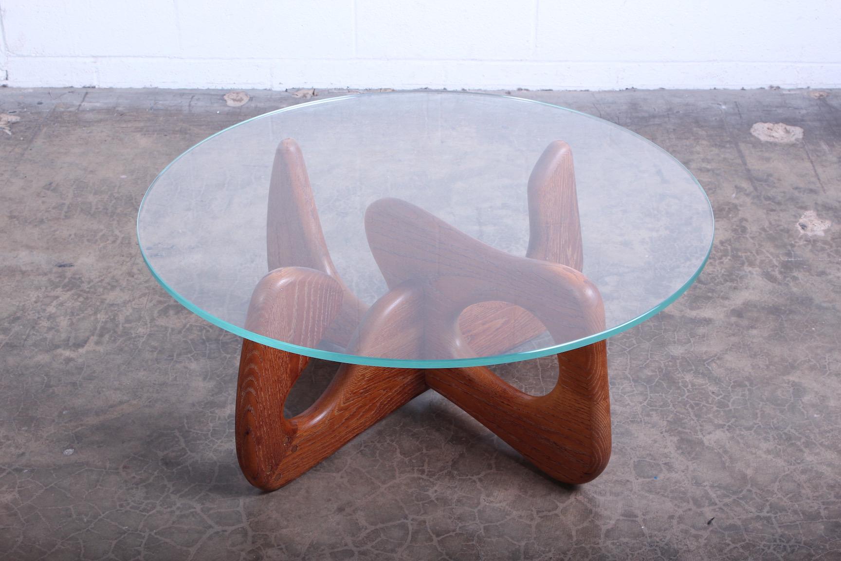 Mid-20th Century Biomorphic Oak Table in the Style of Noguchi
