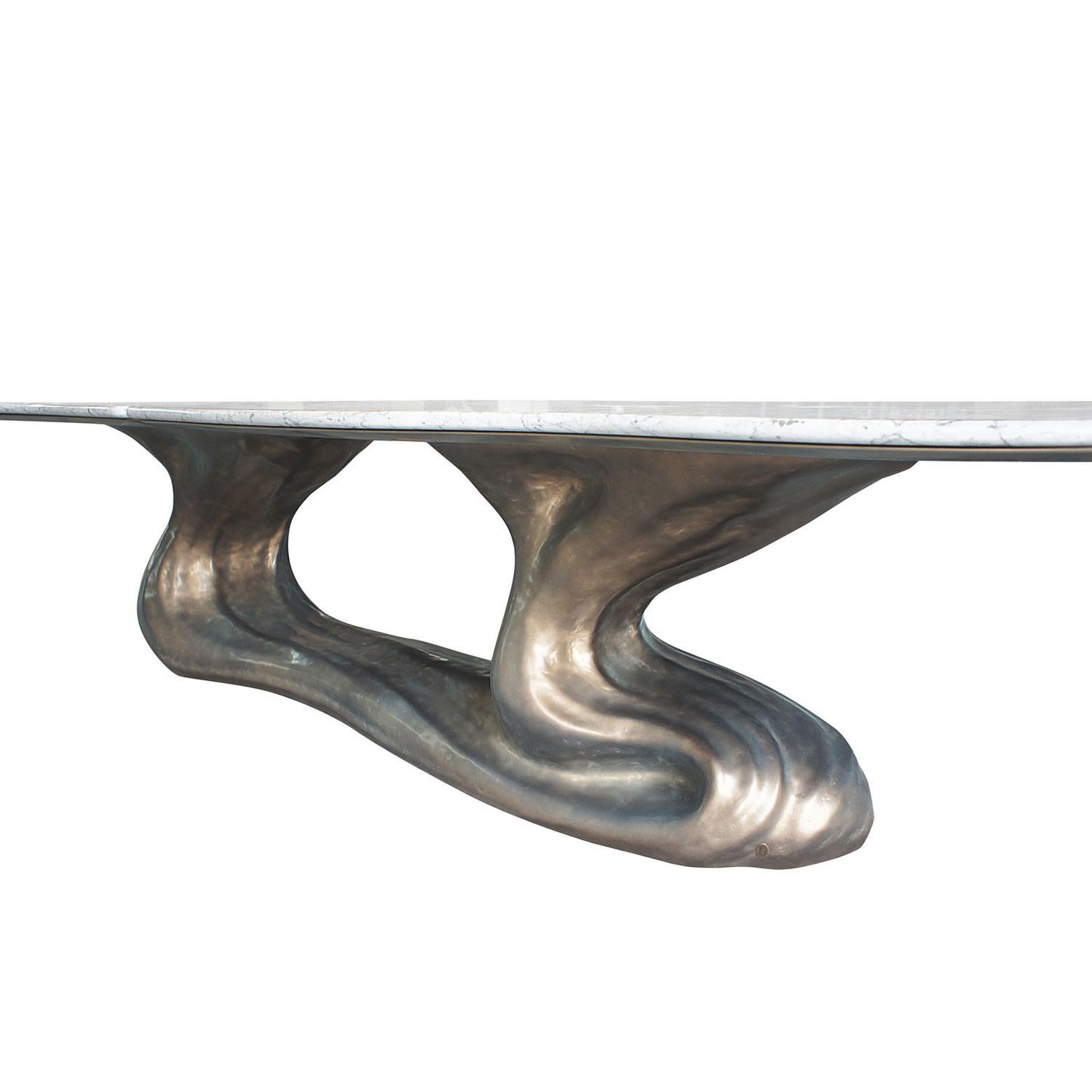 Biomorphic Outdoor Dining Table in Aged Terracotta Bronze — 10 to 12 Seats In New Condition For Sale In NEW YORK, NY
