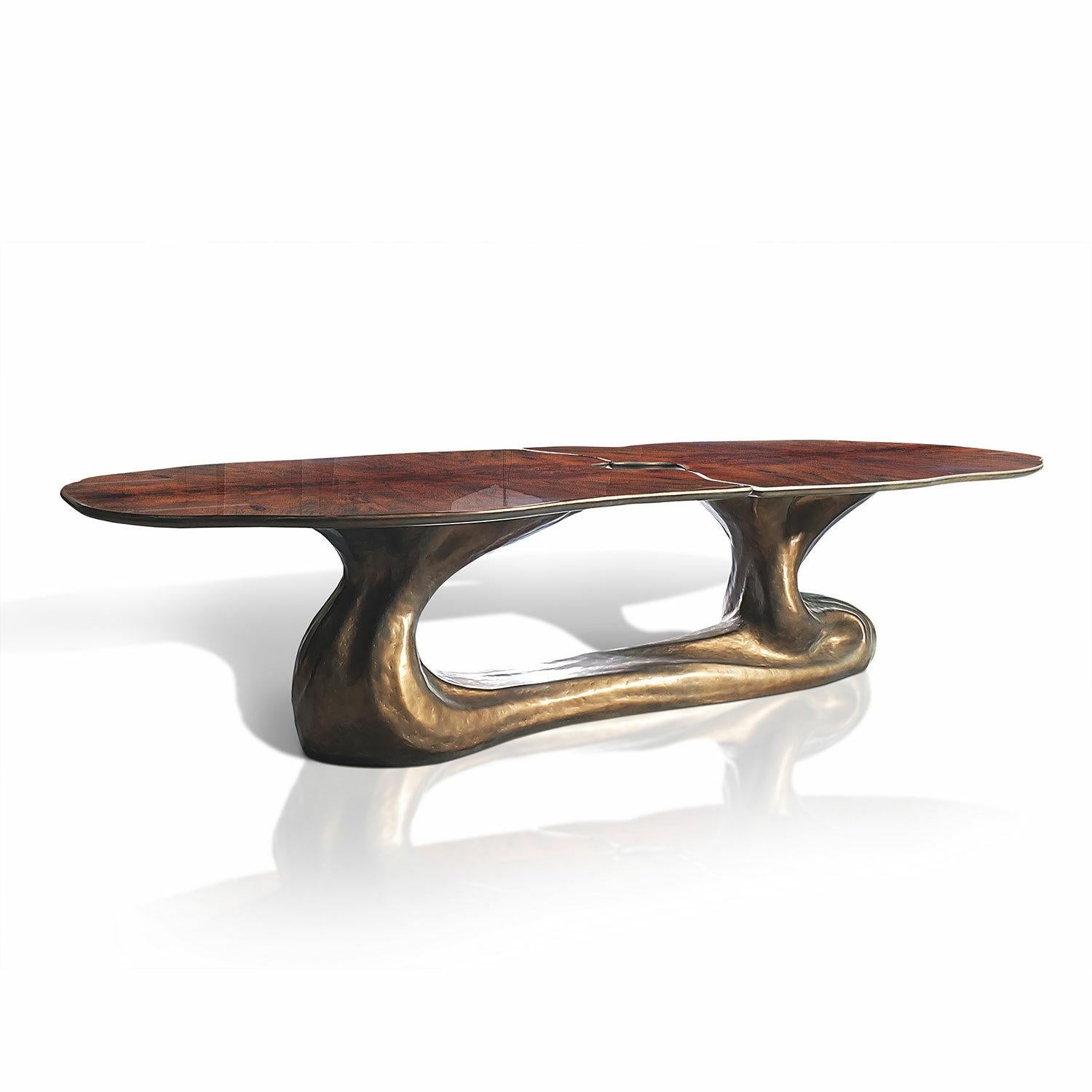 Resin Biomorphic Outdoor Dining Table in Aged Terracotta Bronze — 10 to 12 Seats For Sale