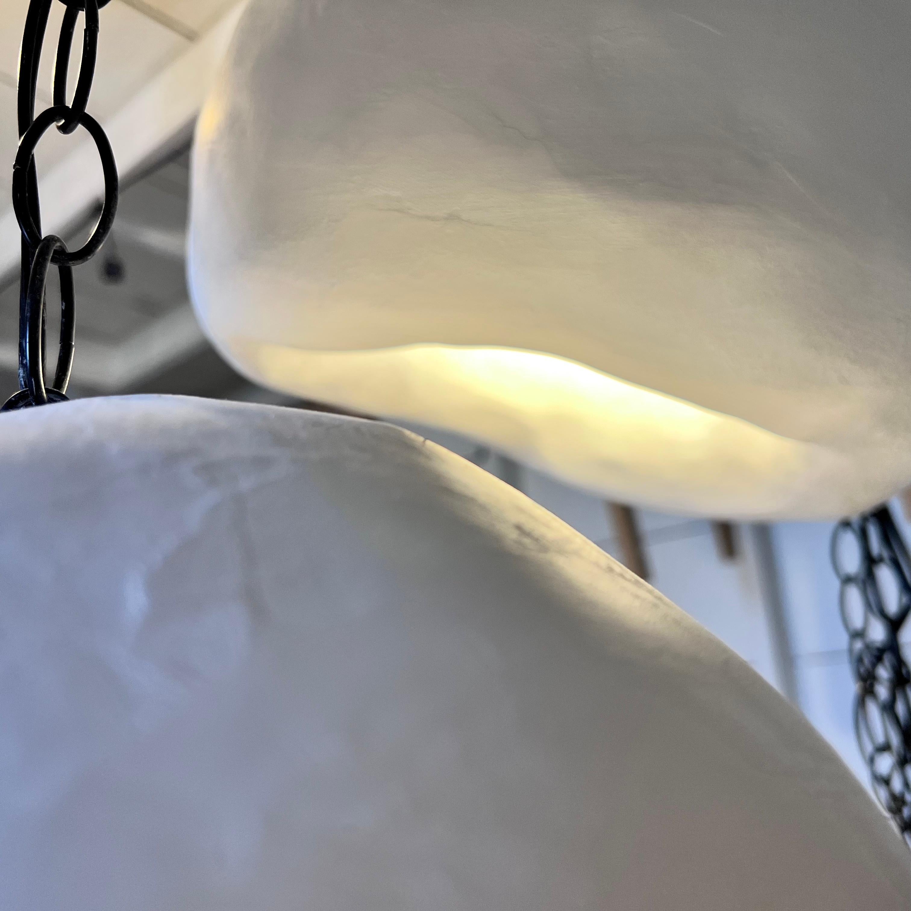 Plâtre Biomorphic Suspension by Studio Chora, Organic Hanging Light Fixture, Made-to-order en vente