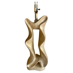 Biomorphic Post-Modern Freeform Ribbon Motif Plaster Table Lamp by Jaru, 1980's